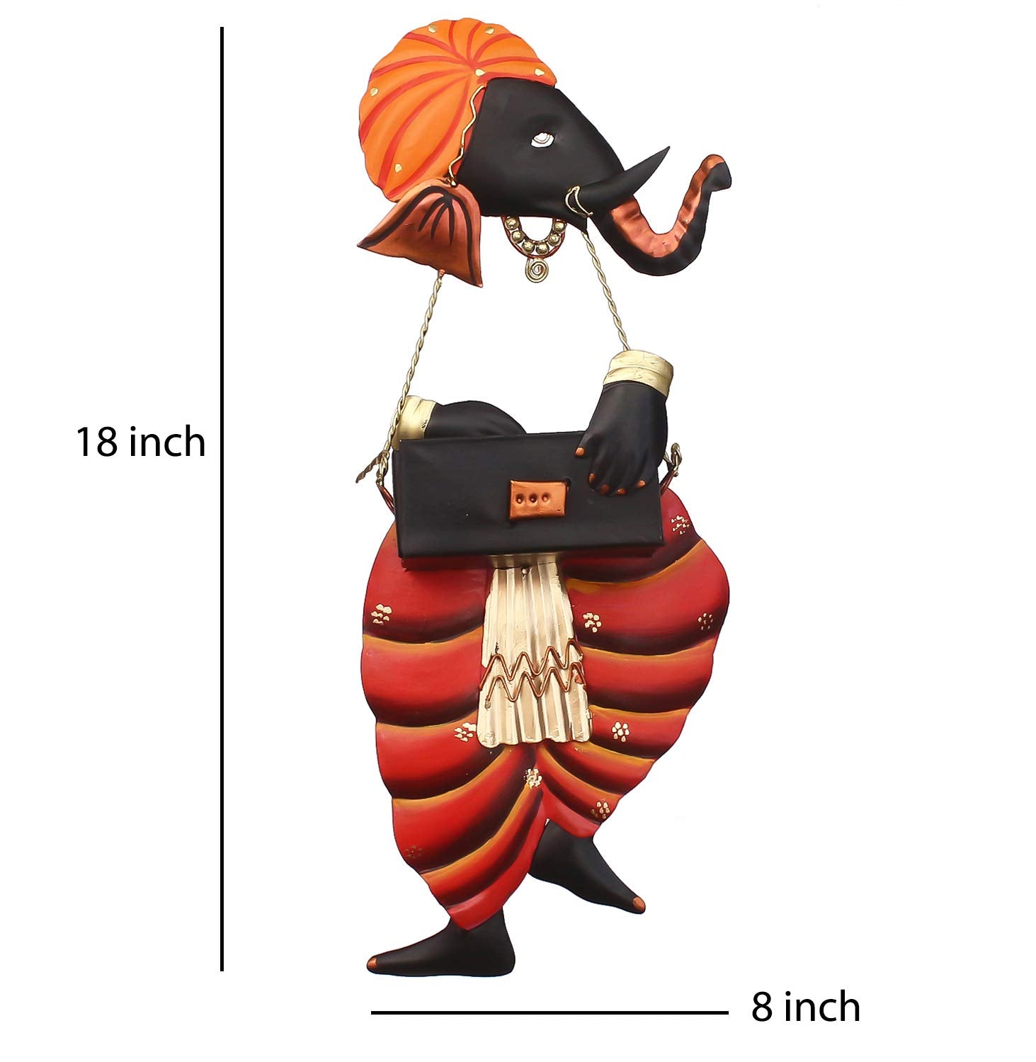 eCraftIndia Lord Ganesha Playing Harmonium Wall Hanging