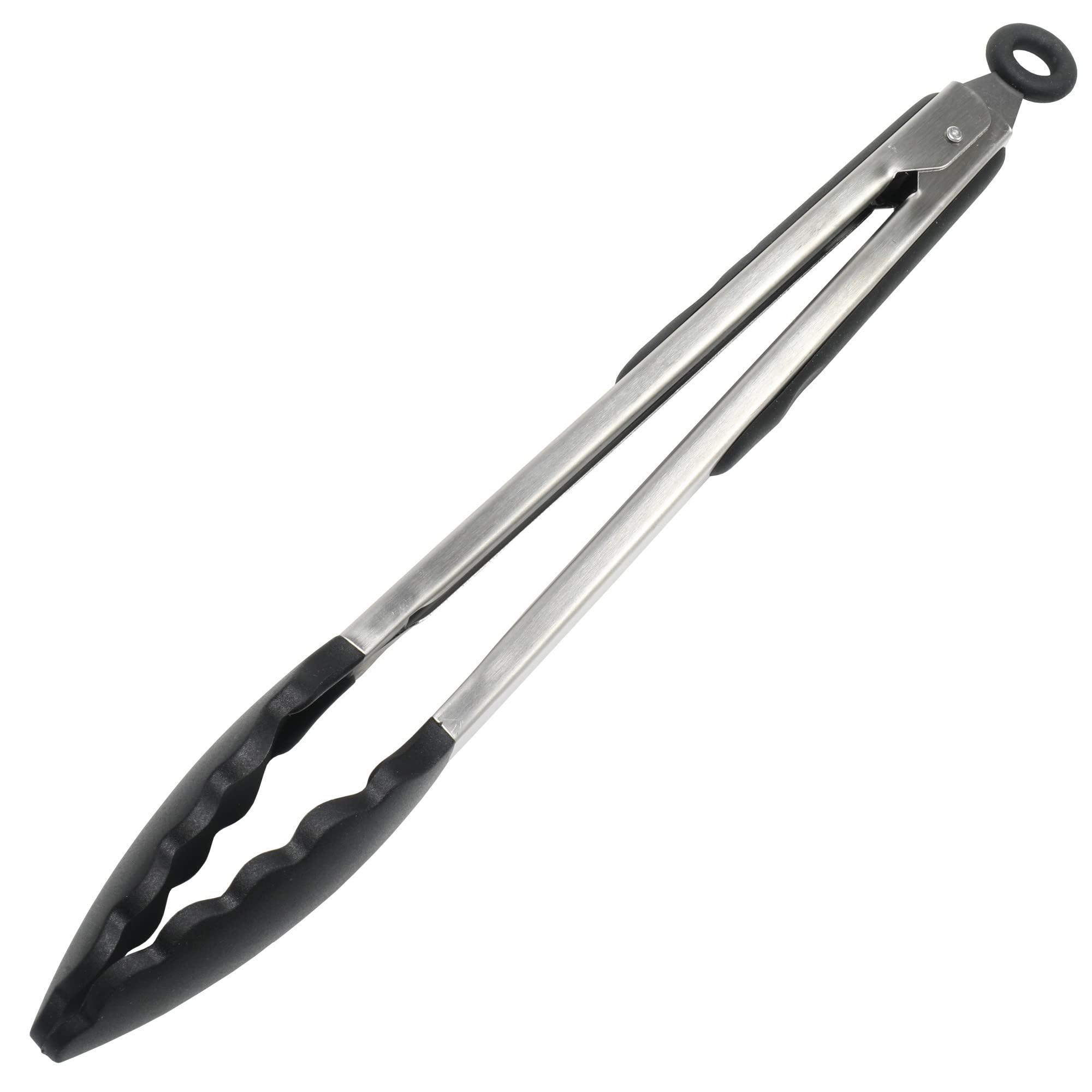 Chef Craft Premium Silicone Cooking Tongs, 12 Inch, Black