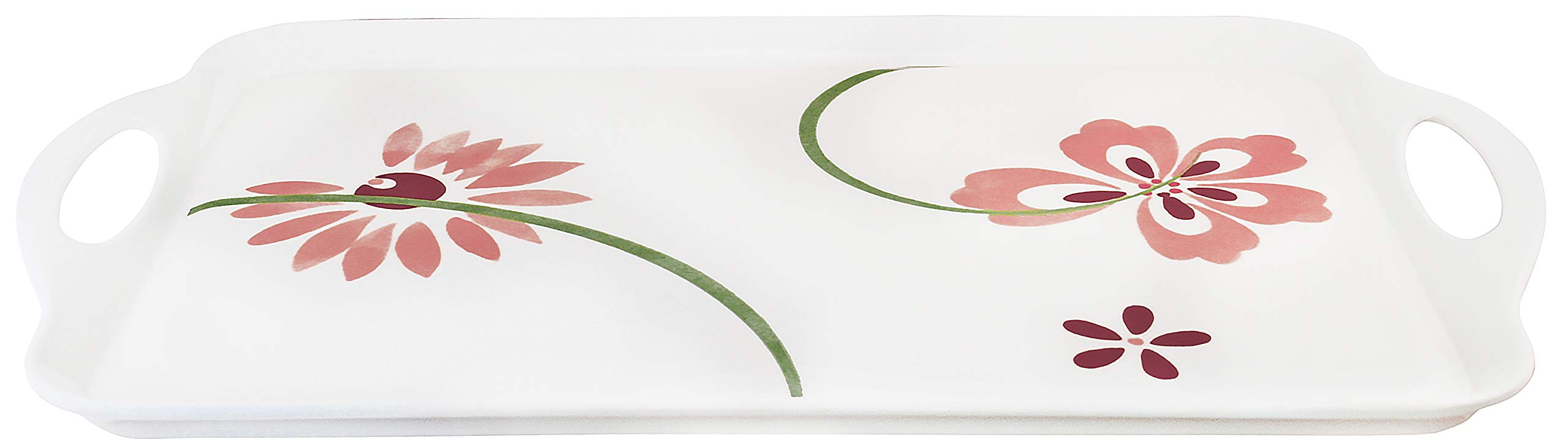 Reston Lloyd Melamine Serving/Ottoman, Rectangular Tray, Pretty Pink