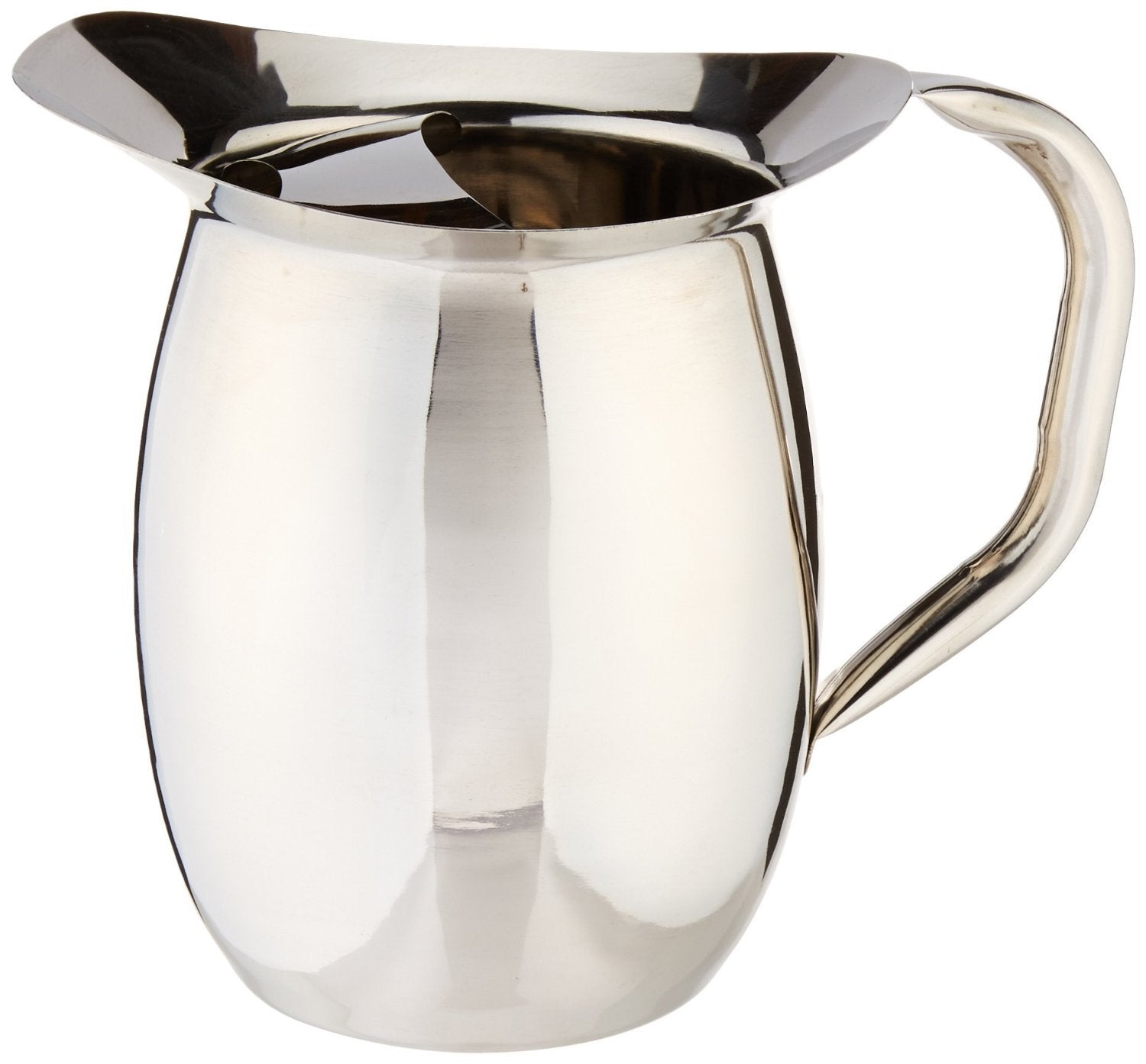 Update International Bp-2G 2 Qt. Stainless Steel Bell Pitcher W/Ice Guard, Silver