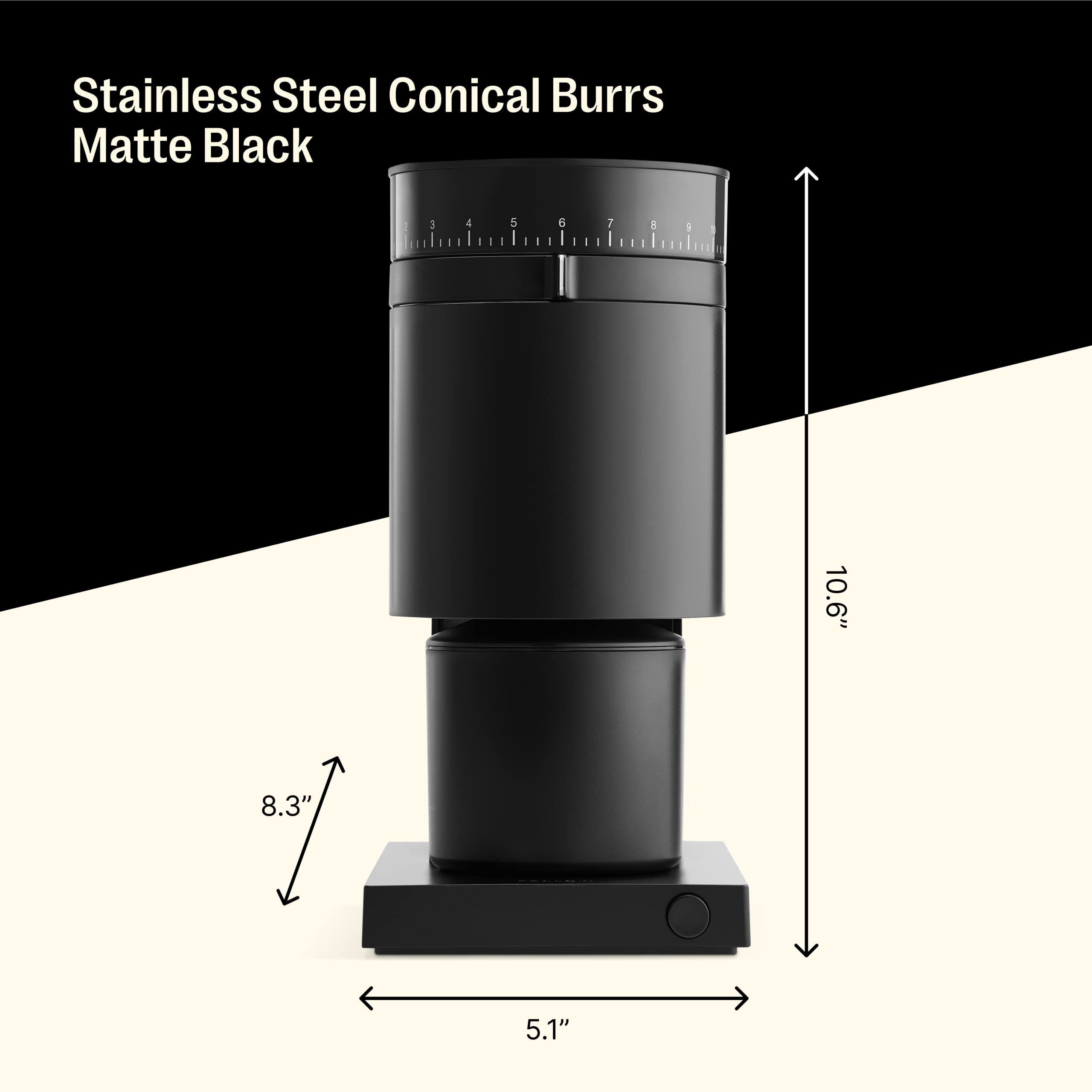 Fellow Opus Conical Burr Coffee Grinder - All Purpose Electric - Espresso Grinder with 41 Settings for Drip  French Press  & Cold Brew - Matte Black
