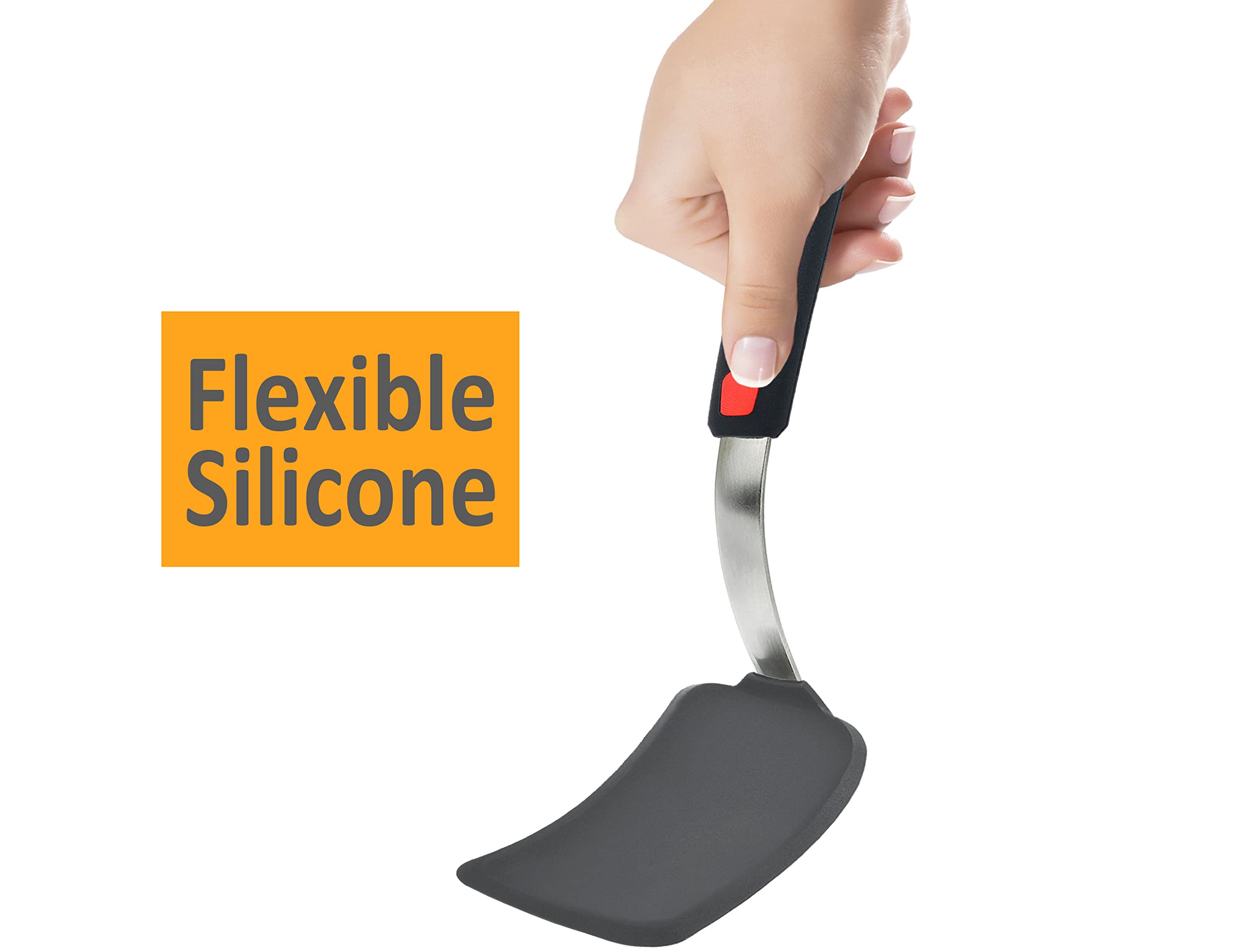 2 Pack Flexible Silicone Spatula Turner, 600F Heat Resistant Silicone Spatula Set For Nonstick Cookware, Kitchen Silicone Cookin
