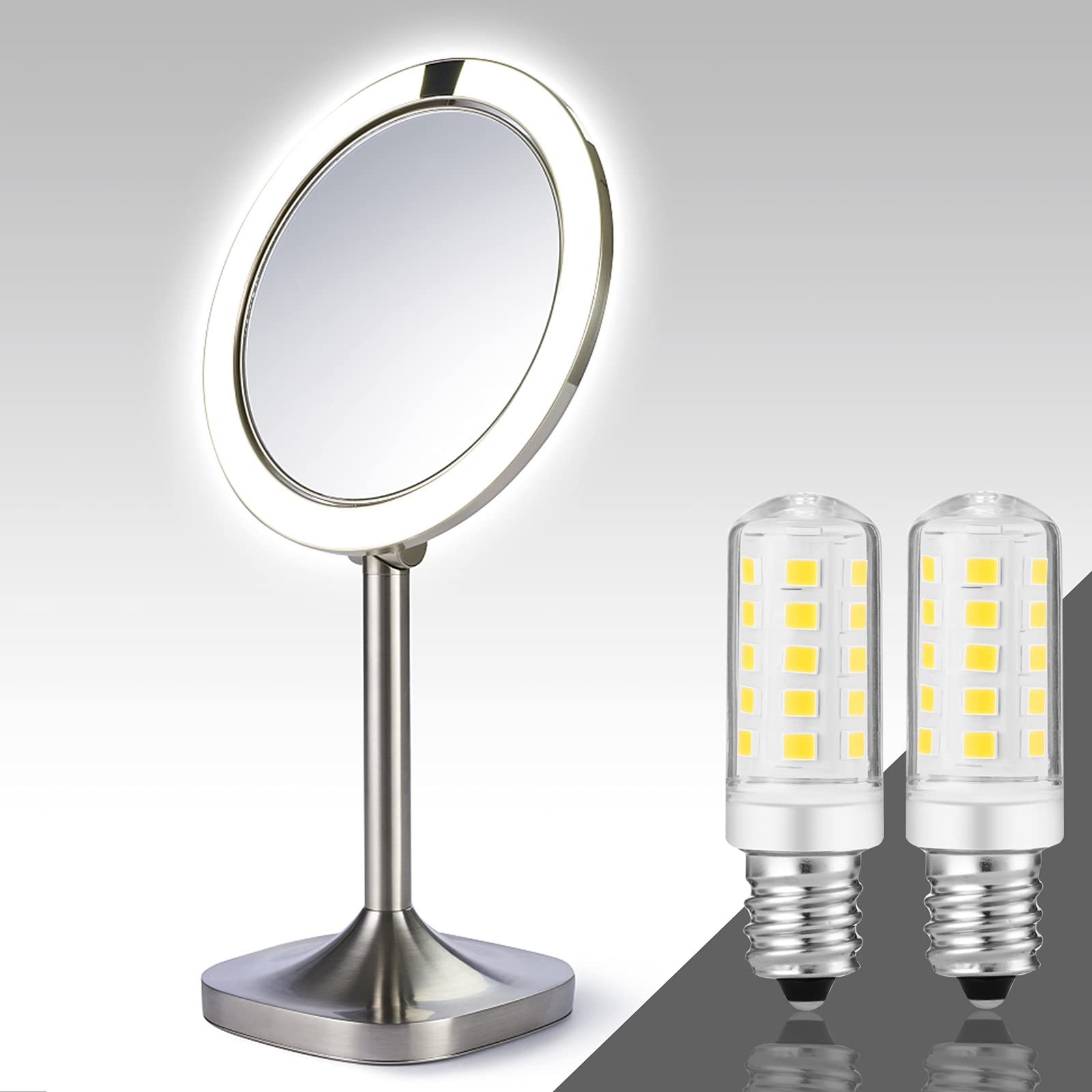 Yucclim Double-Sided Mirror Led Bulb Dimmable For Conair Illuminations Makeup Mirror Double Sided Illuminated Mirror Fits Jerdon