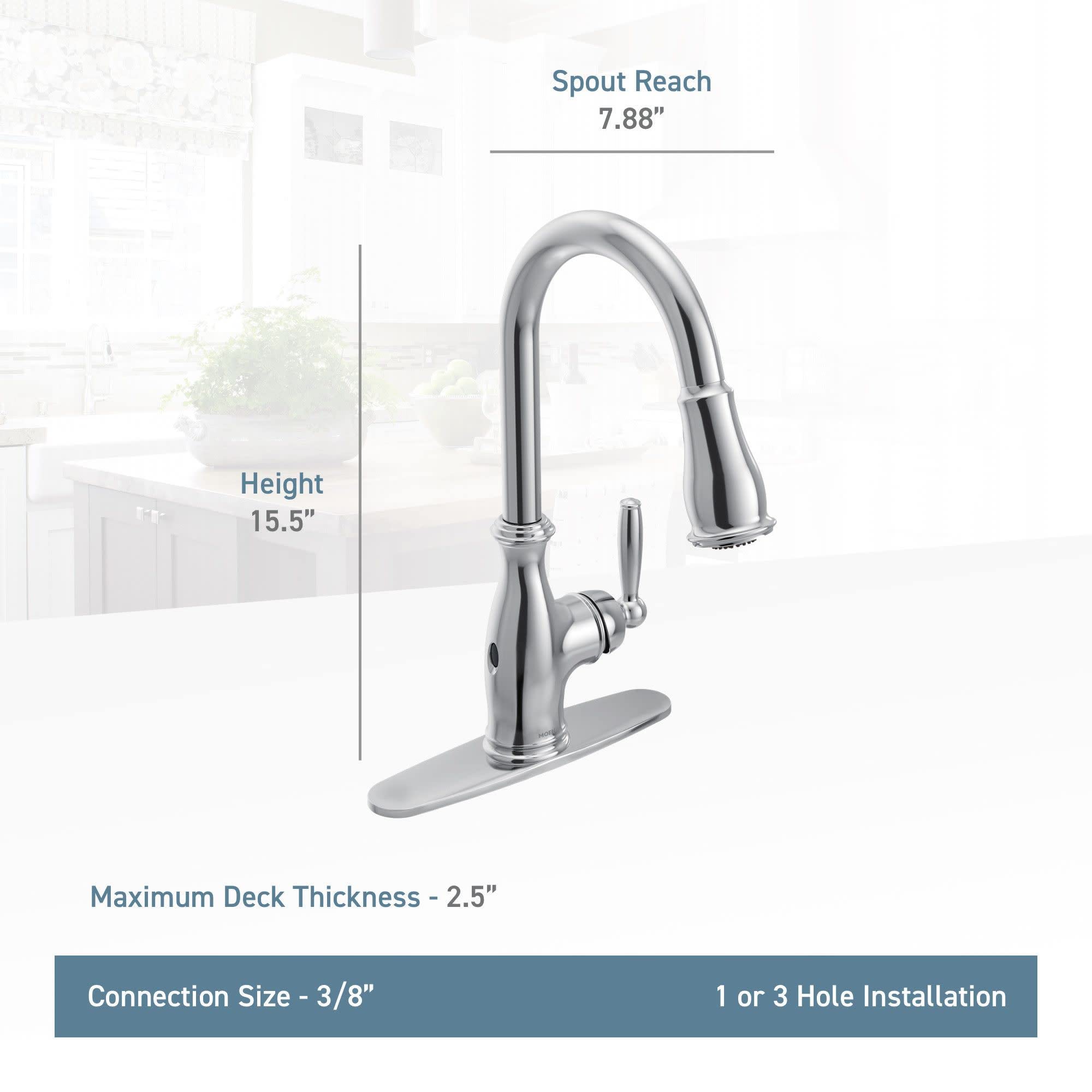 Moen Brantford Oil Rubbed Bronze Motionsense Wave Touchless One-Handle Pulldown Kitchen Faucet Wit Sprayer Featuring Reflex Dock