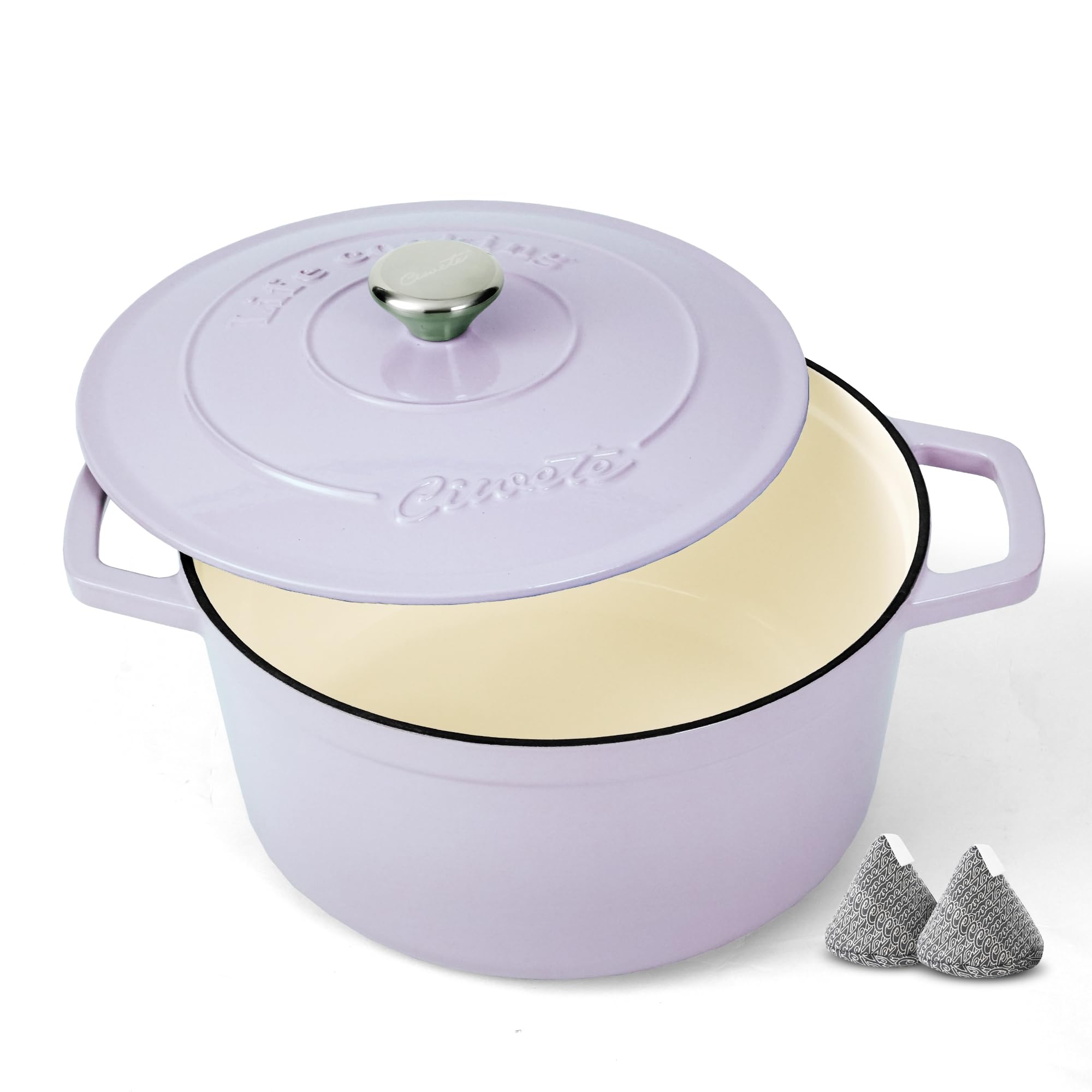 Ciwete 6 Qt Dutch Oven Pot With Lid - Purple