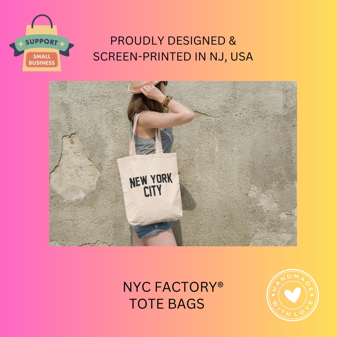 Nyc Tote Bag New York City 100% Cotton Canvas Screenprinted