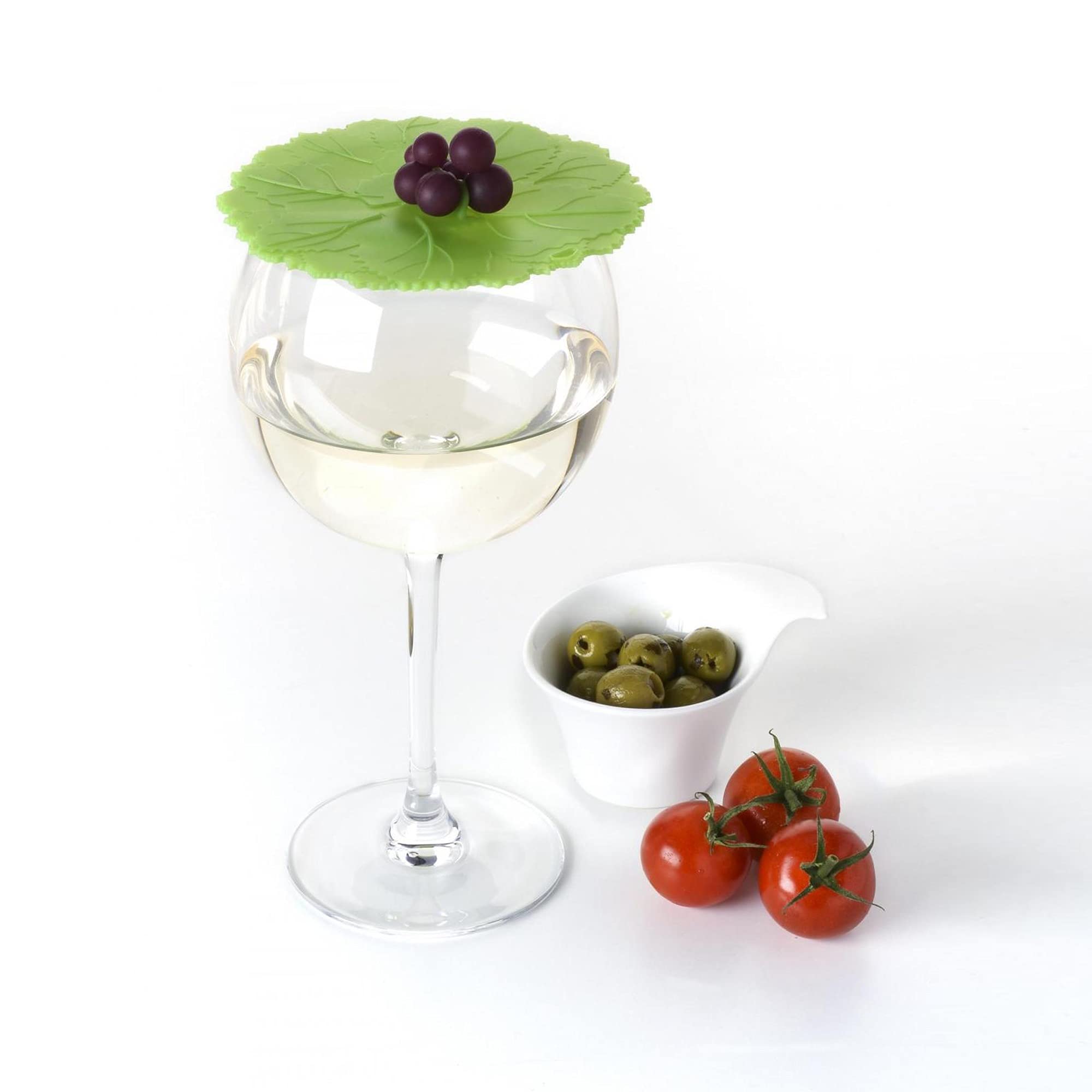 Charles Viancin - Set Of 2 Grape 4    Silicone Drink Covers - Airtight Seal On Any Smooth-Rimmed Glass, Keep Drinks Cool Or Hot,