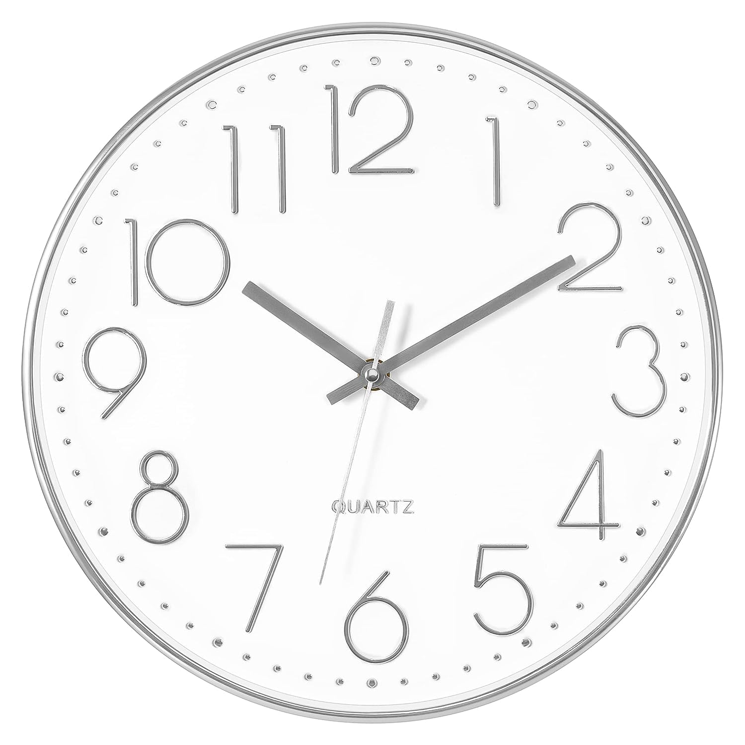 Tekcool Analogue Wall Clock 12 Silent Quartz Decorative Latest Wall Clock Non-Ticking Classic Clock Battery Operated Round Easy 