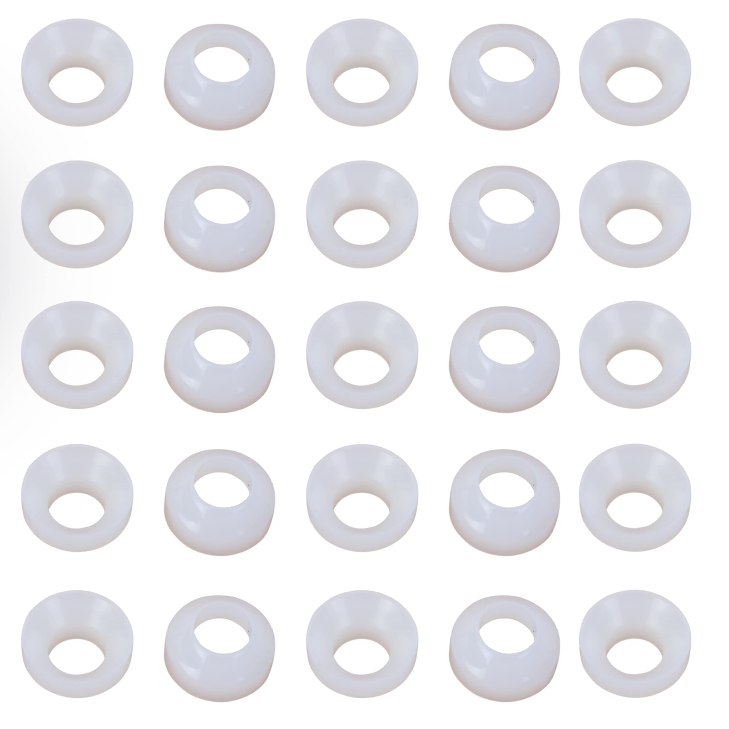 1/4 Inch Flare White Washer - 25 Pack