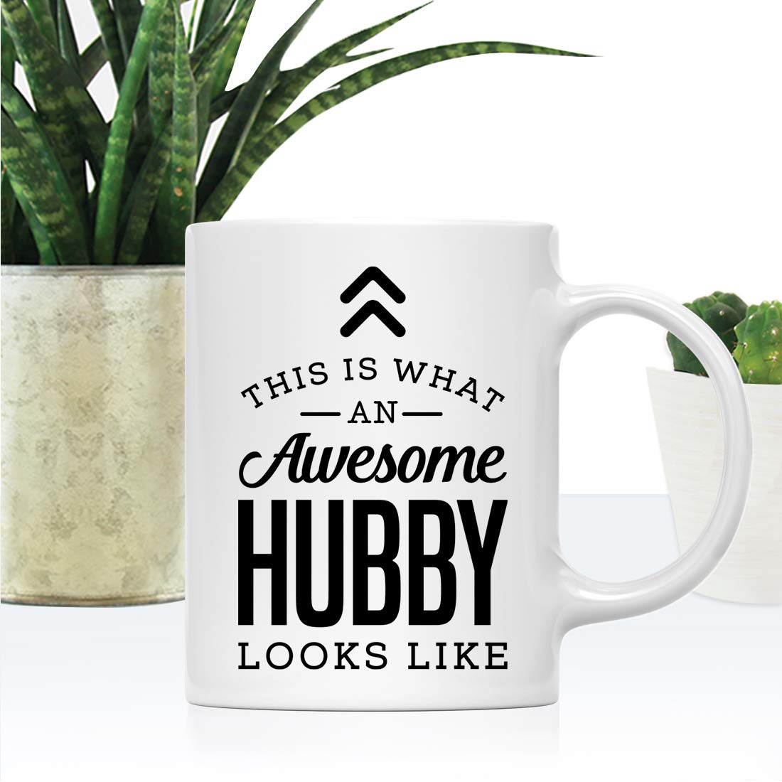 Andaz Press 11oz. Ceramic Coffee Tea Mug Gift, This is What an Awesome Hubby Looks Like, 1-Pack, Birthday Gift Ideas Coworker Hi