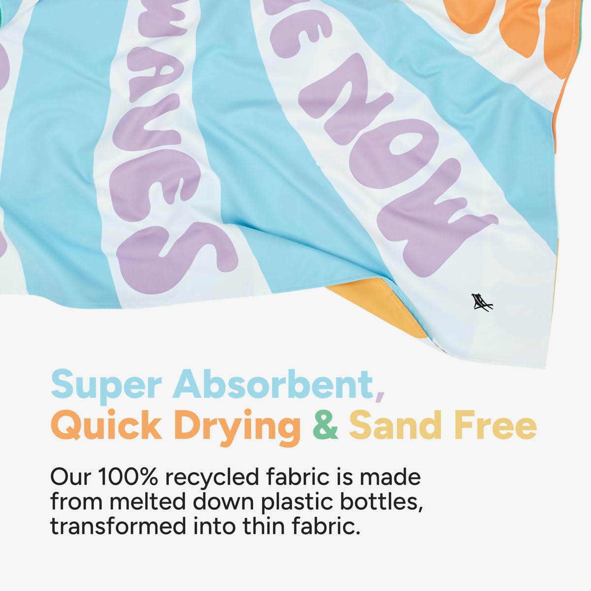 Dock & Bay Beach Towel - Quick Dry, Sand Free - Compact, Lightweight - 100% Recycled - Includes Bag - Vitamin Sea - Large (160X9