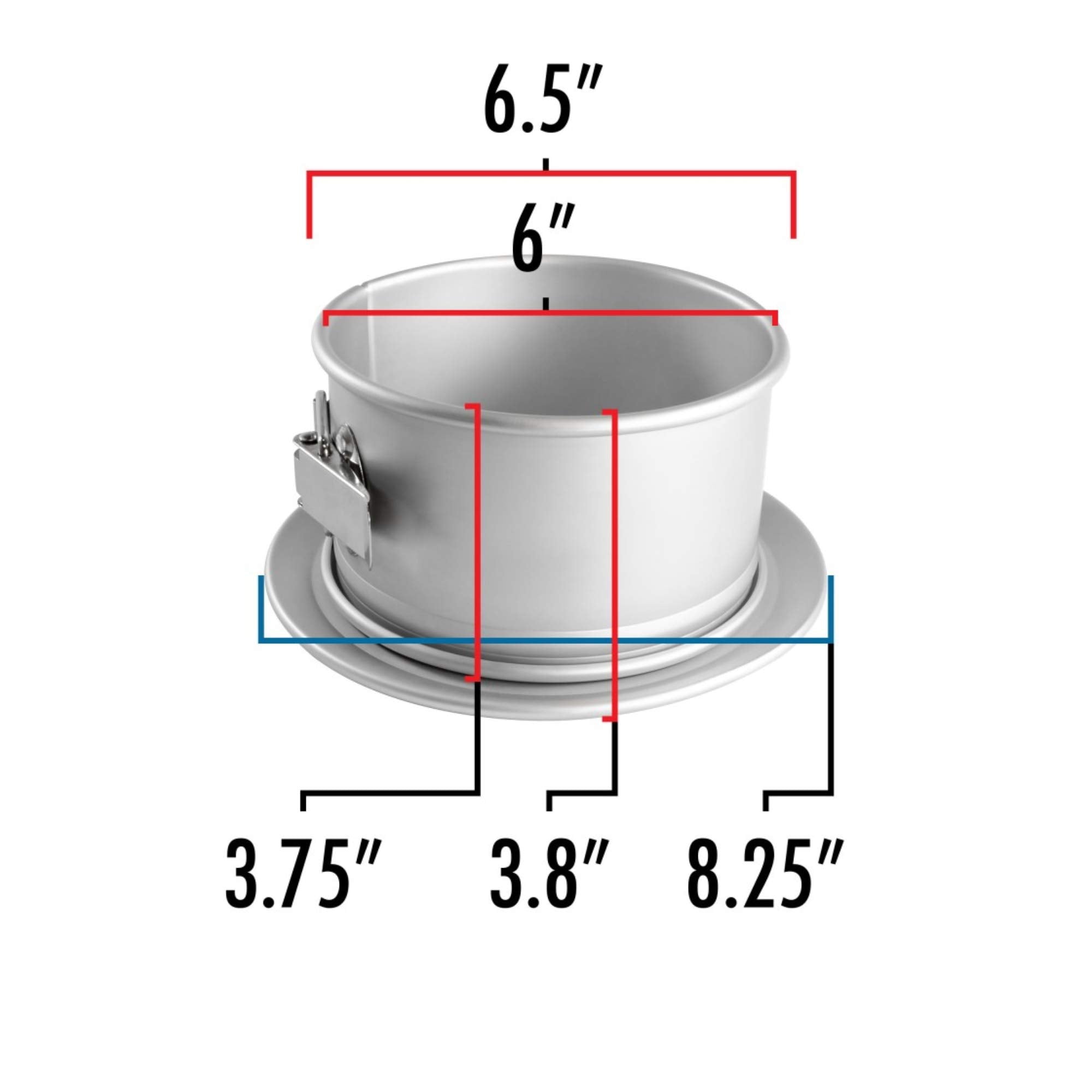 Fat Daddio'S Springform Pan Anodized Aluminum 6X3 Inch Bundle With Lumintrail Measuring Spoons
