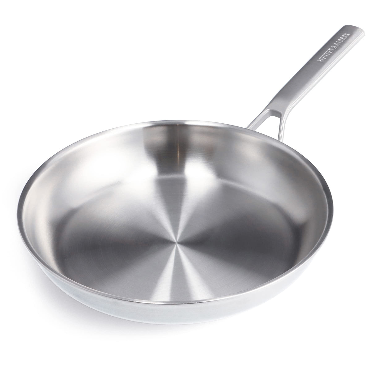 Merten & Storck Tri-Ply Stainless Steel 12    Frying Pan Skillet, Professional Cooking, Multi Clad, Heats Evenly, Drip-Free Pour