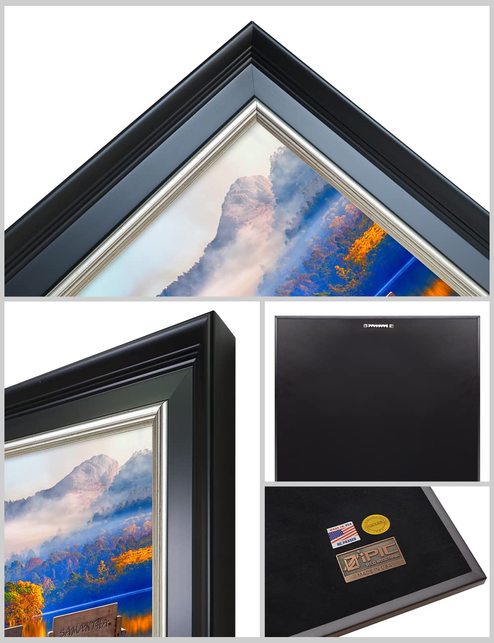 Ipic - Grow Old Together, Personalized Framed Wall Art With Names And Date On, Giclee Prints With Solid Wood Frame, Customized G
