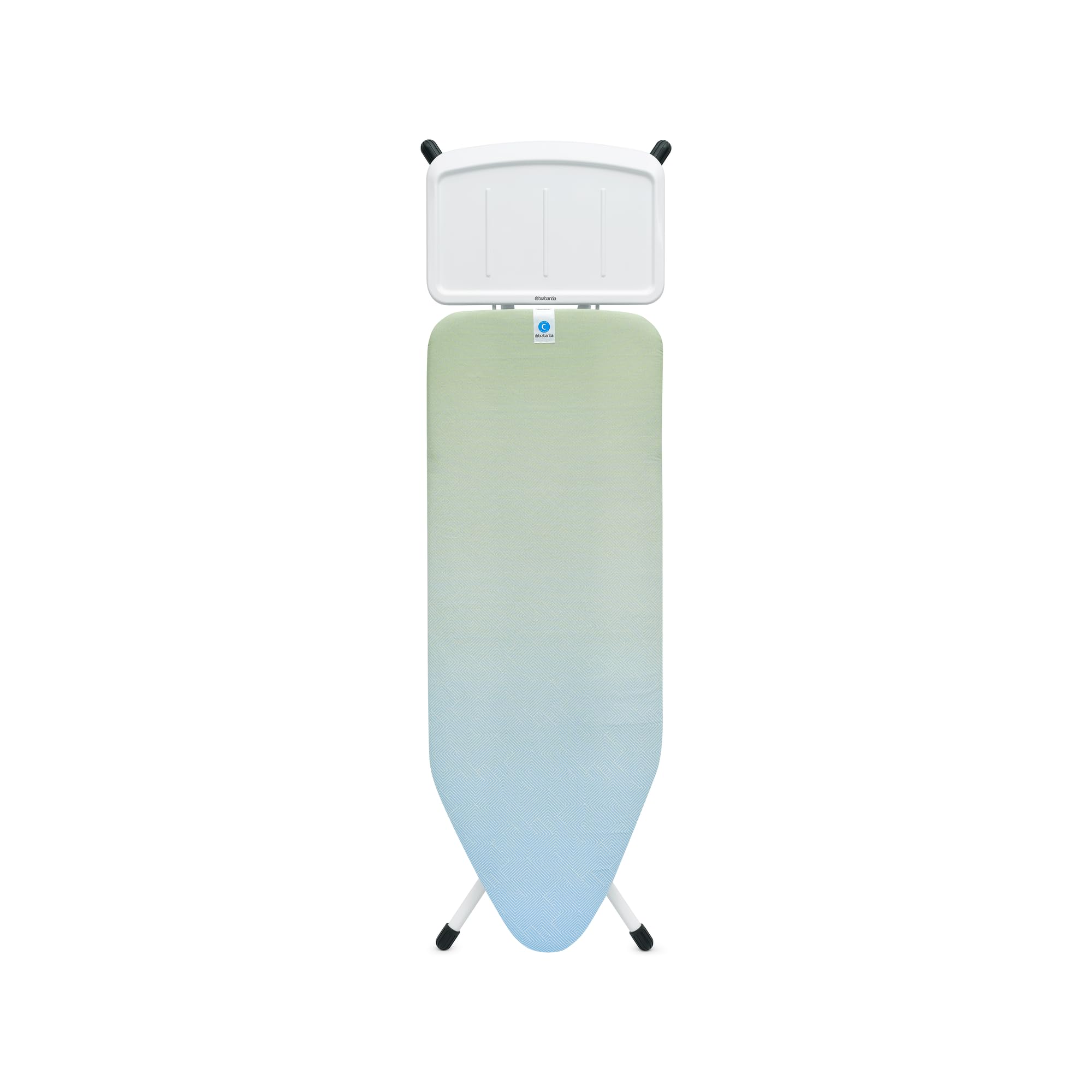 Brabantia - Ironing Board C - Extra Large Steam Unit Holder - Adjustable in Height - Non-Slip Rubber Feet - Cotton Cover with Fo