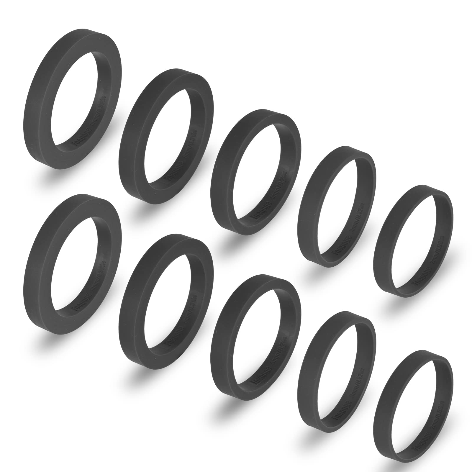 Silicone Rolling Pin Rings For Dough Thickness (10 Pieces Set), Silicon Guide Rings For Rolling Pin, Flexible Adjustable Thickne