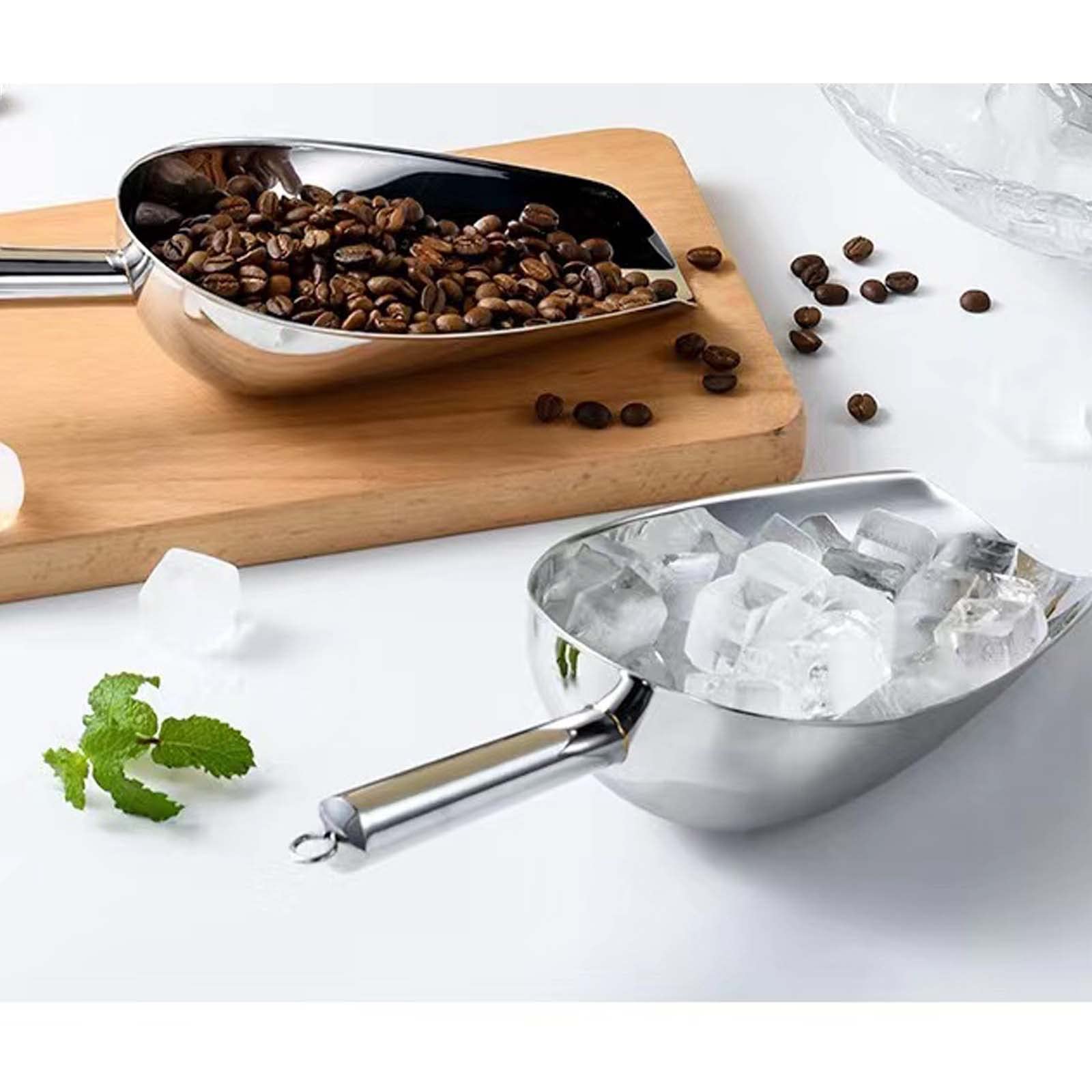 Ice Scoop For Freezer - Metal Ice Scoop For Ice Machine,Stainless Steel Ice Scoop For Ice Maker,Ice Shovel For Kitchen Bar Party