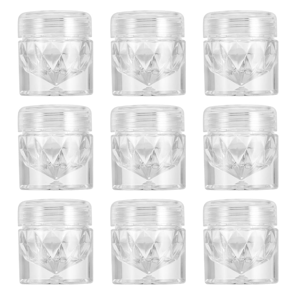 TOPPERFUN 10 PCS Glass Jars Loose Powder Containers Travel Powder Container Small Glass Jars with Lids Refillable Empty Cosmetic