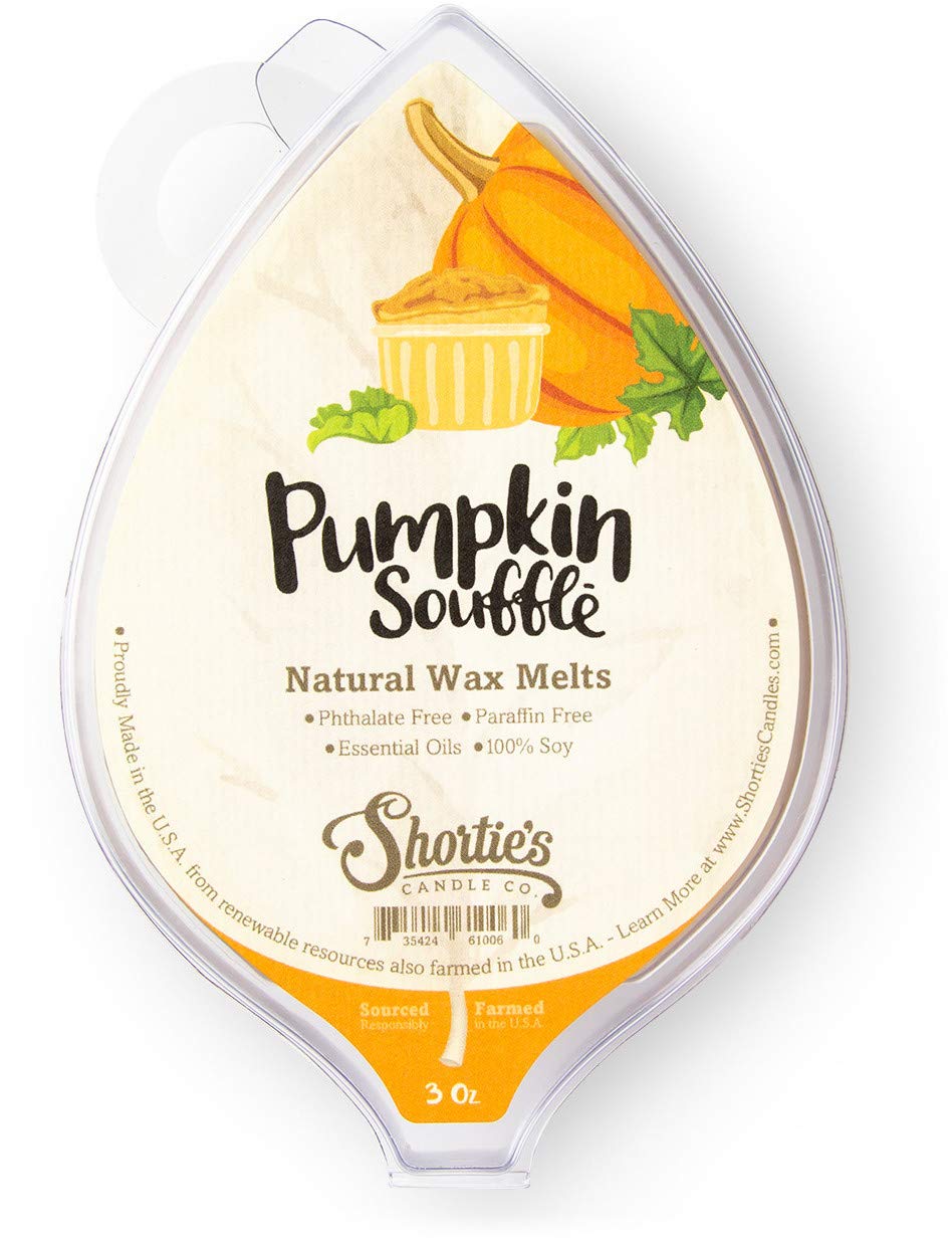 Shortie's Candle Company Pumpkin Souffle Natural Soy Wax Melts - Formula 117-1 Highly Scented 3 Oz. Bar - Made with 100% Soy and
