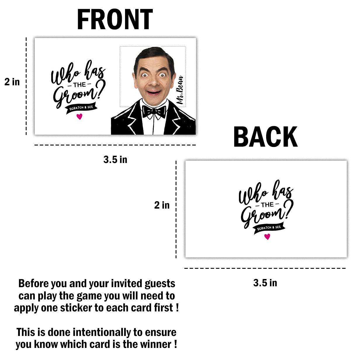 Bridal Shower Games - Who Has The Groom Scratch Off Celebrity Cards, Bachelorette Party Games Supplies - 36 Cards(Xl01-Baica) Wh