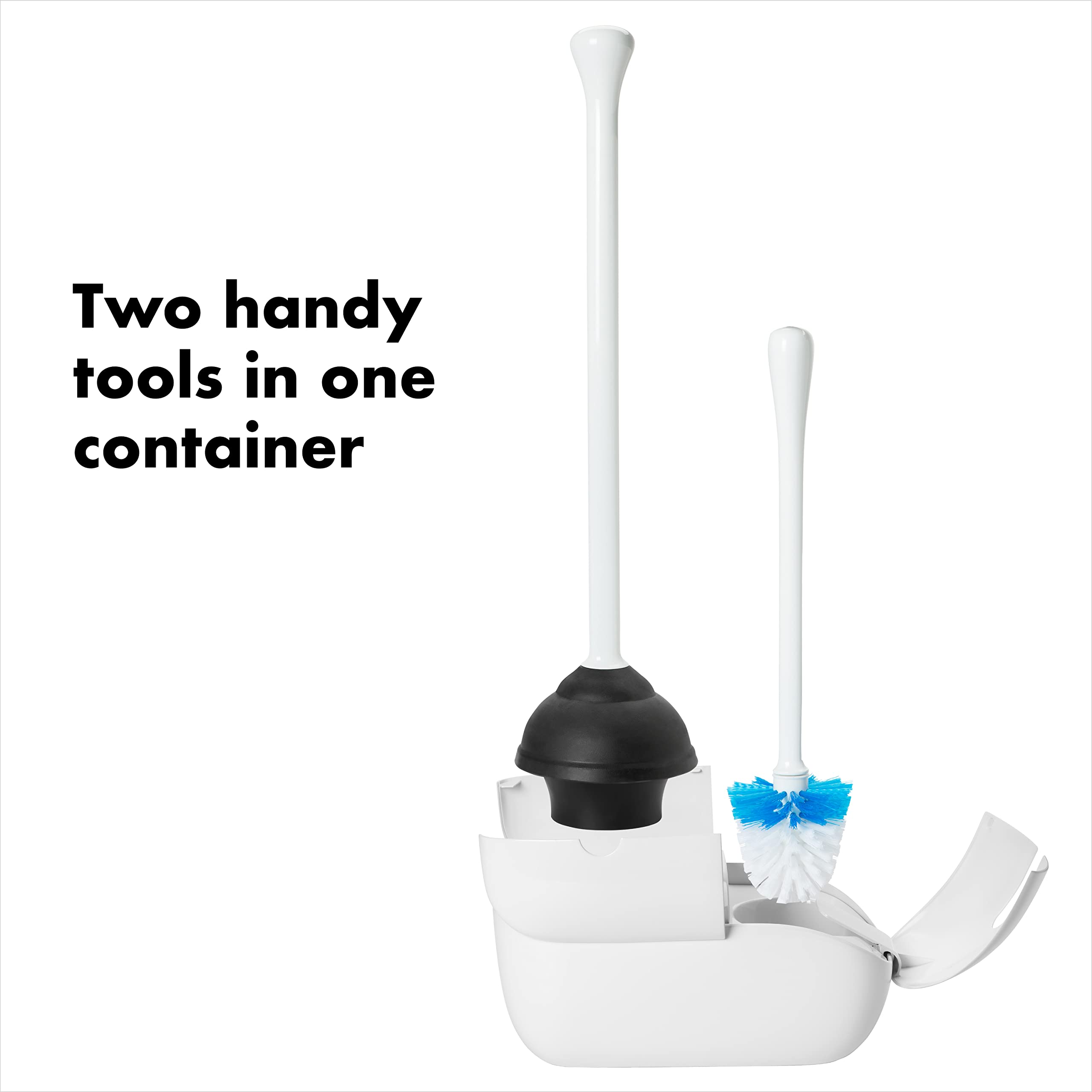 OXO Good Grips Set Toilet Brush & Plunger Combo  White
