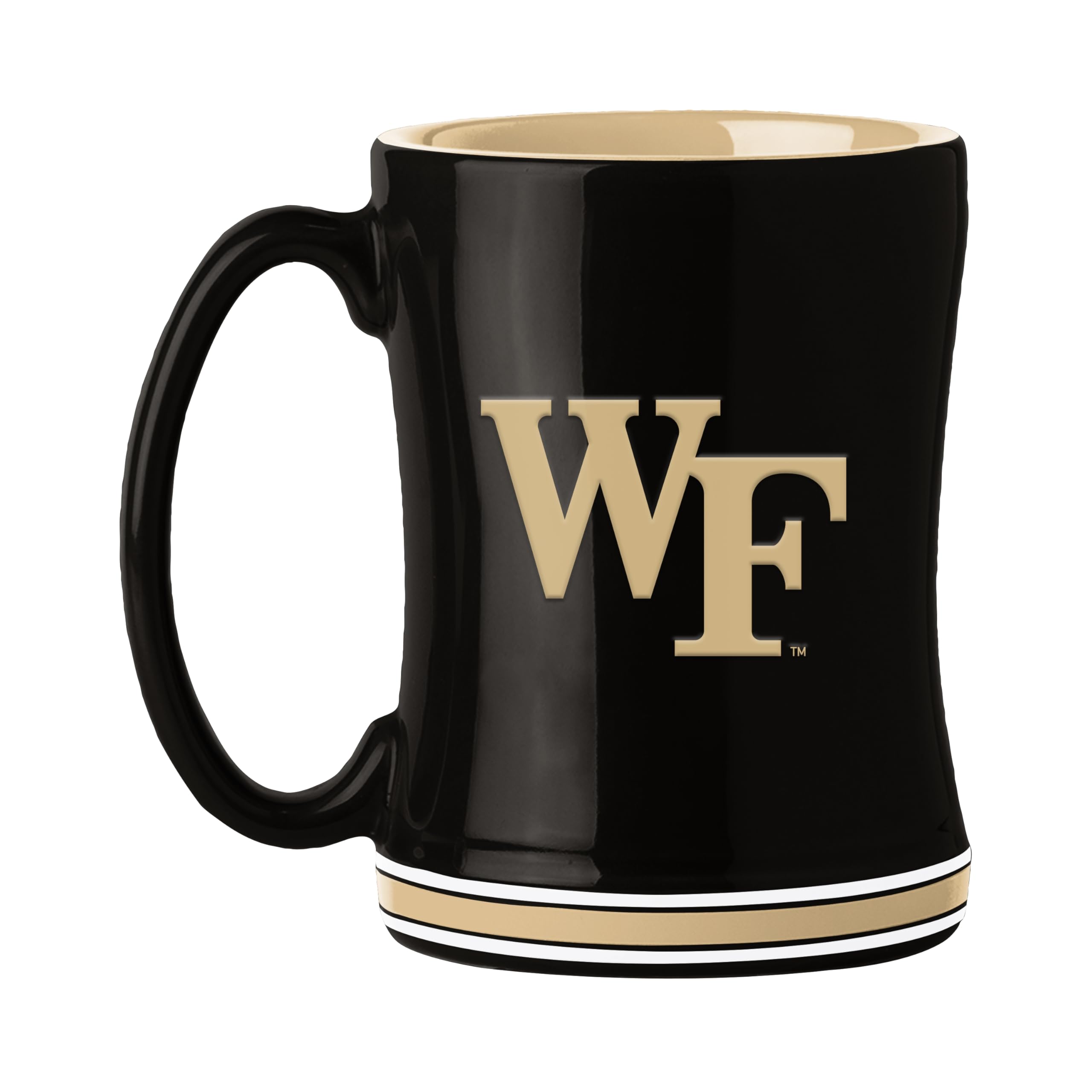 Logo Brands NCAA Wake Forest Demon Deacons 14 oz Relief Coffee Mug - Officially Licensed Mug, Sculpted 3D Logo and Team Colors -