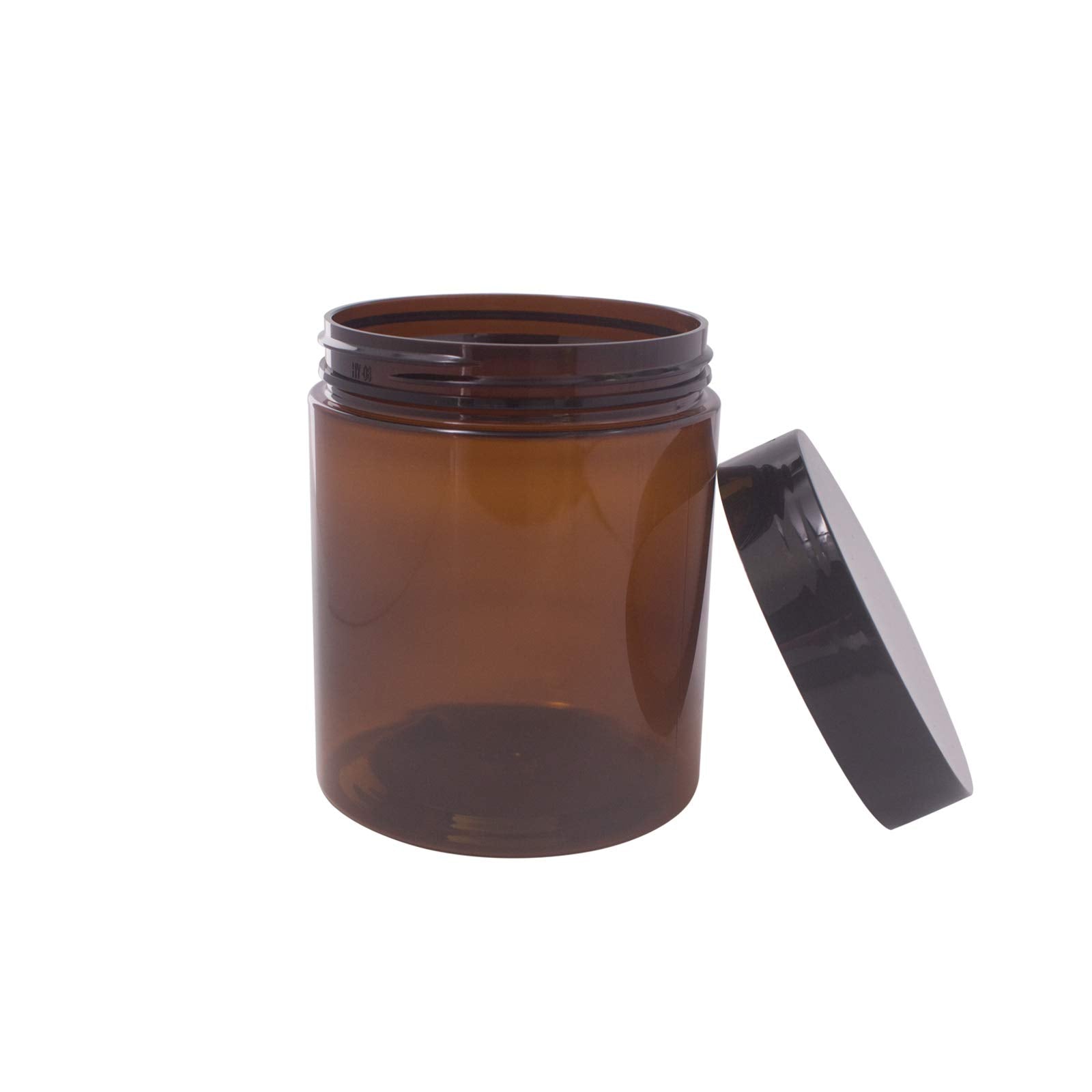 ZMYBCPACK 12 Pack 8oz Amber Plastic Jars with Black Lids & Spatulas - Versatile Storage for Cosmetics, Creams, Gels, and Travel