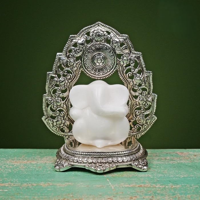 Mridaya Marble Lord Ganesh Sitting Throne, Cultured Marble Ganesha Statue, Ganesh Statue, Ganpati Idol, Ganapathi Idol, House Wa