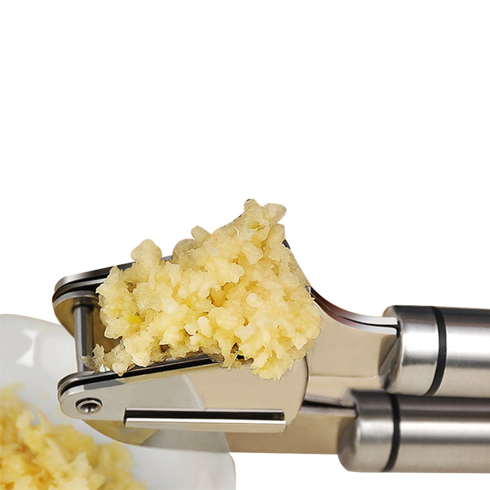 Sunkuka Premium Garlic Press Set - Large Capacity Stainless Steel Mincer, Crusher & Peeler, Ergonomic Design, Rust Roof, Easy Cl