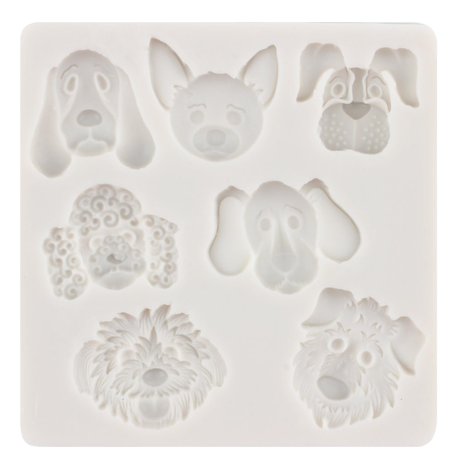 Mypracs Farm Animals Head Cow Sheep Pig Silicone Molds Picket Fence Fondant Mold For Cake Decoration Cupcake Topper Candy Polyme