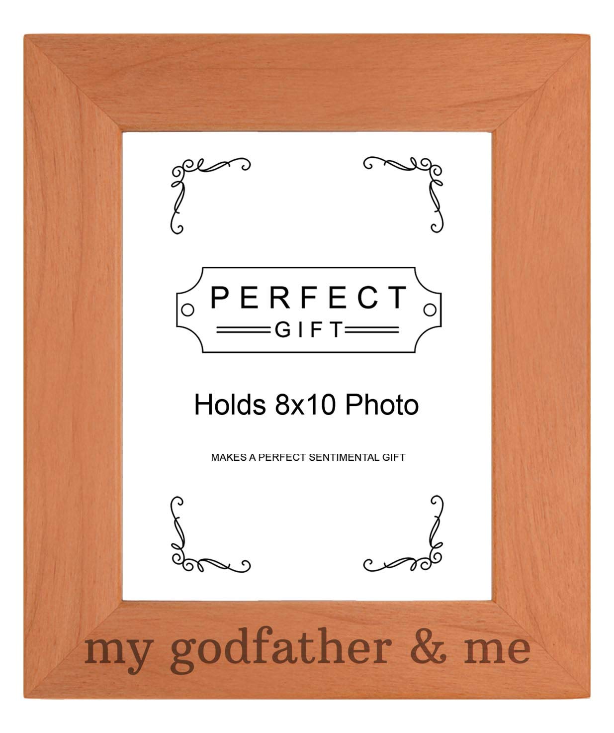 ThisWear Sentimental Photo Frame My Godfather & Me Wood Engraved 8x10 Portrait Picture Frame