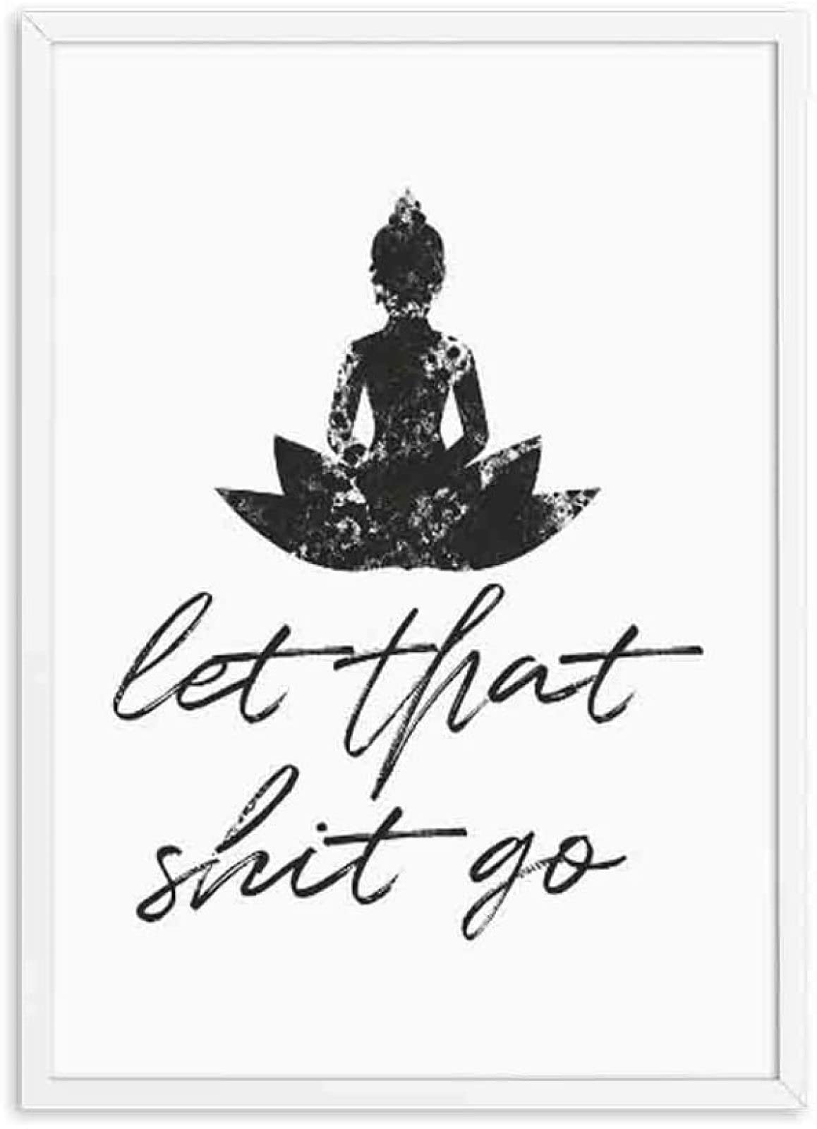 Omccxo Funny Bathroom Sign Canvas Prints And Poster Let That Shit Go Quote Bathroom Art For Men Painting Wall Picture Bathroom D