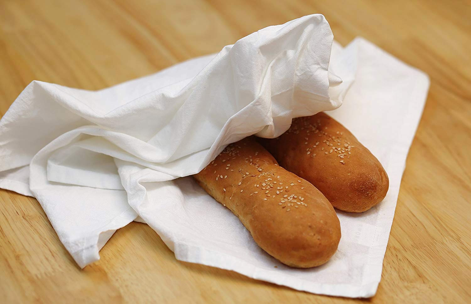 Amour Infini Organic Cotton Flour Sack Kitchen Towels Set Of 12 Super Absorbent 28 X 28 Soft Lint Free Flour Sack Tea Towels (Wh