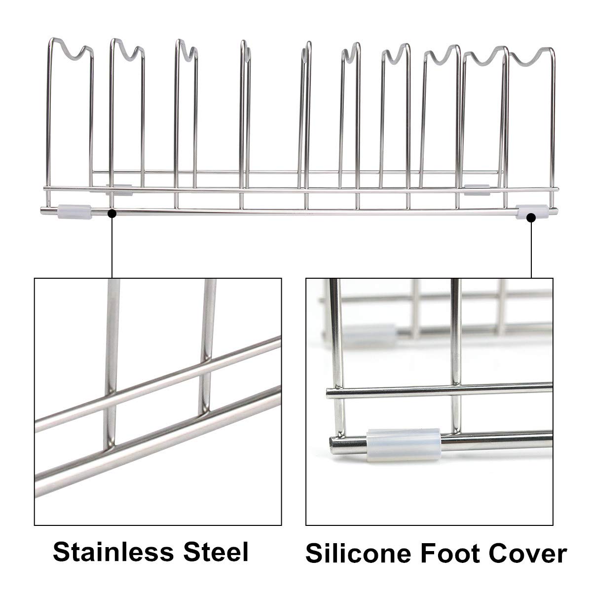 Flsepamb Lid Organizer Pot Lid Organizer Pot Lid Rack Holder Suitable For Bakeware Dish Plate, Cutting Boards, Pots & Pans, Serv