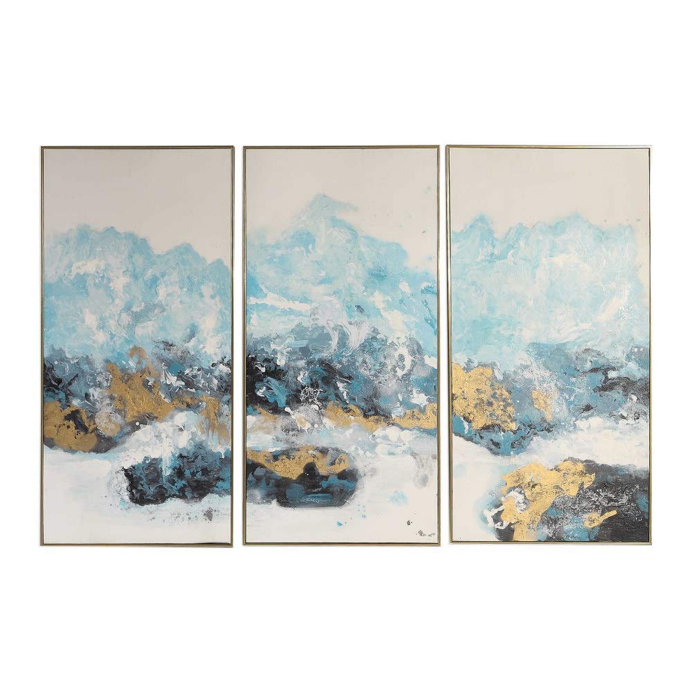 Crashing Waves 48'' High 3-Piece Framed Canvas Wall Art Set