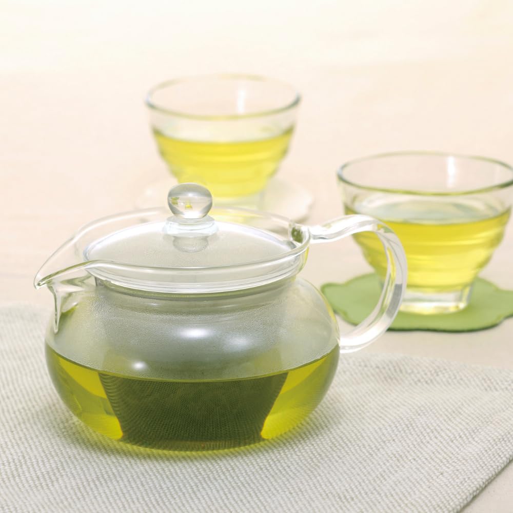 HARIO ChaCha Kyusu Glass Tea Pot, 450ml, Model CHJMN-45T, Perfect for Tea Lovers