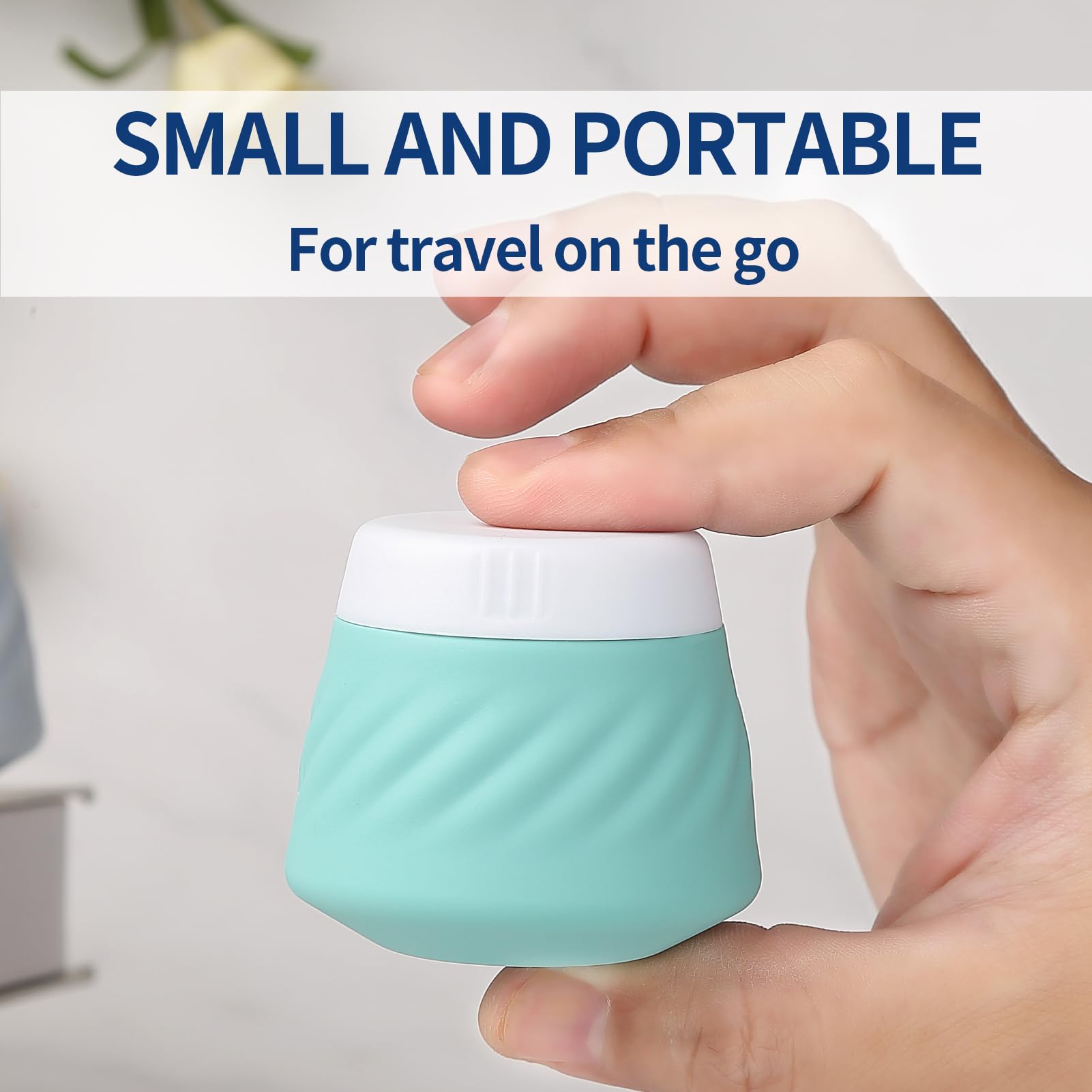 Gemice Tsa Approved Travel Containers For Toiletries, Bpa-Free Silicone Travel Cream Jars With Clear Bag, Leak-Proof Travel Esse