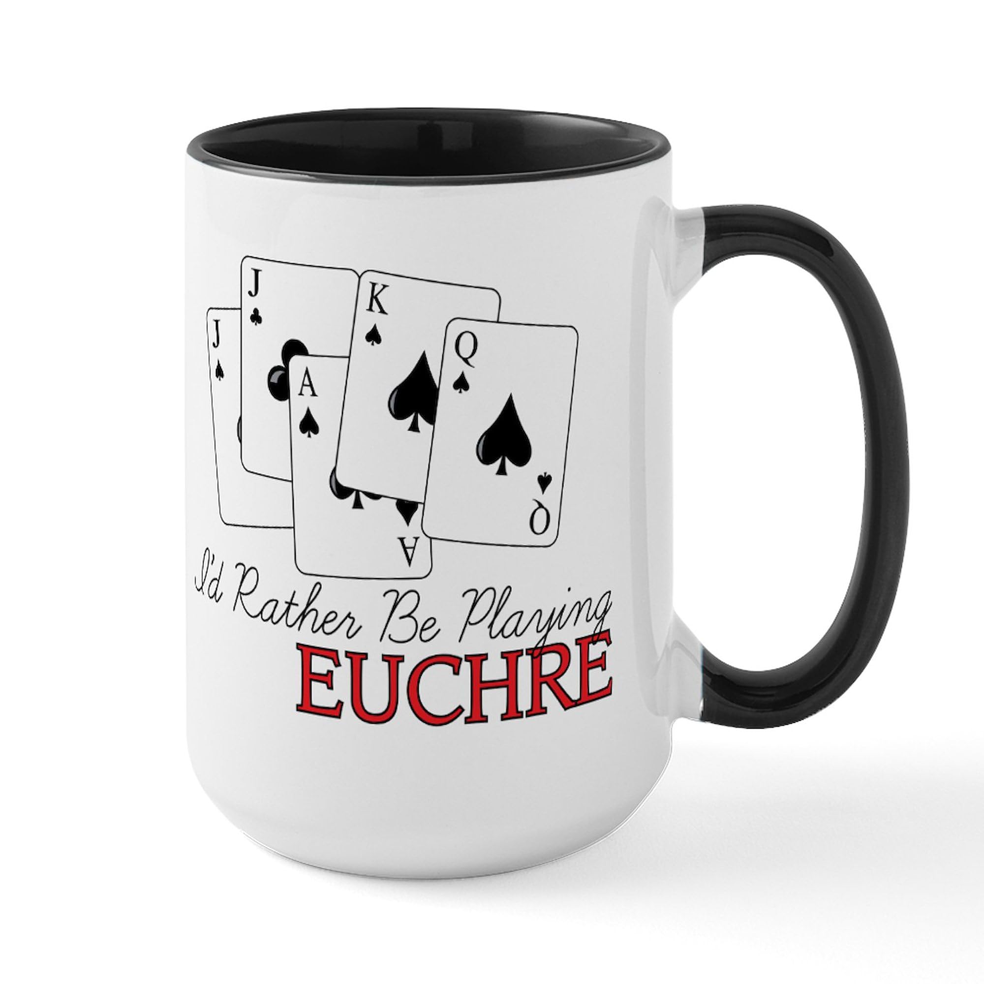CafePress Euchre Playing Large Mug 15 oz (444 ml) Ceramic Coffee Mug