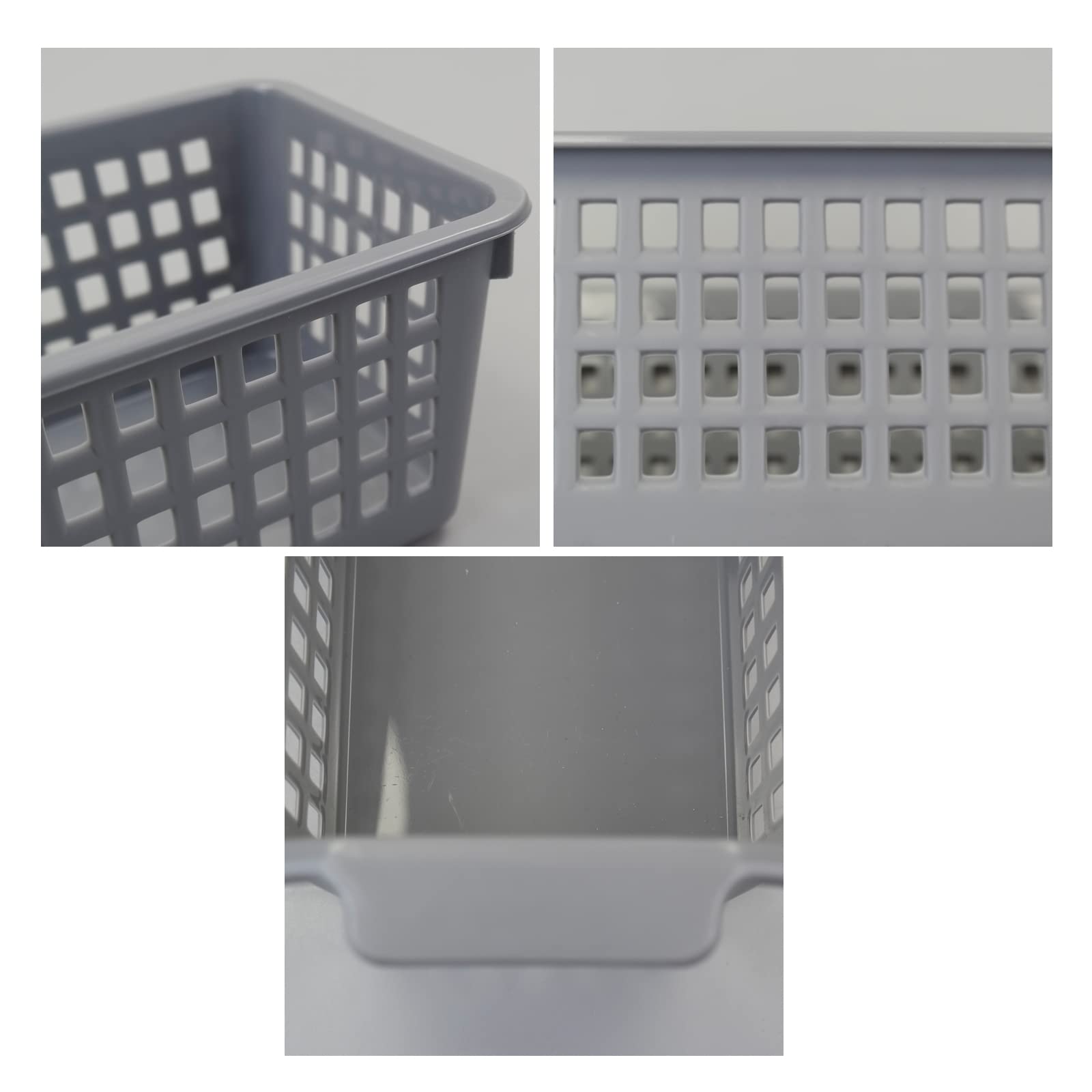 Kiddream 6 Pack Small Storage Baskets, Slim Plastic Baskets Bins, 11.57'' X 5'' X 3.42''