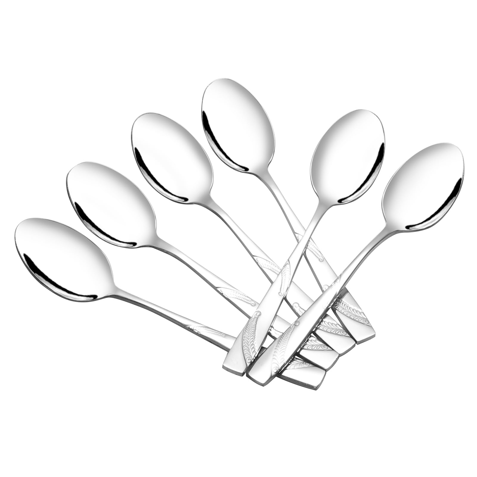Nicesh 16-Piece Stainless Steel Dessert Spoon, 6.02-Inch Dessert Spoon Silverware Set