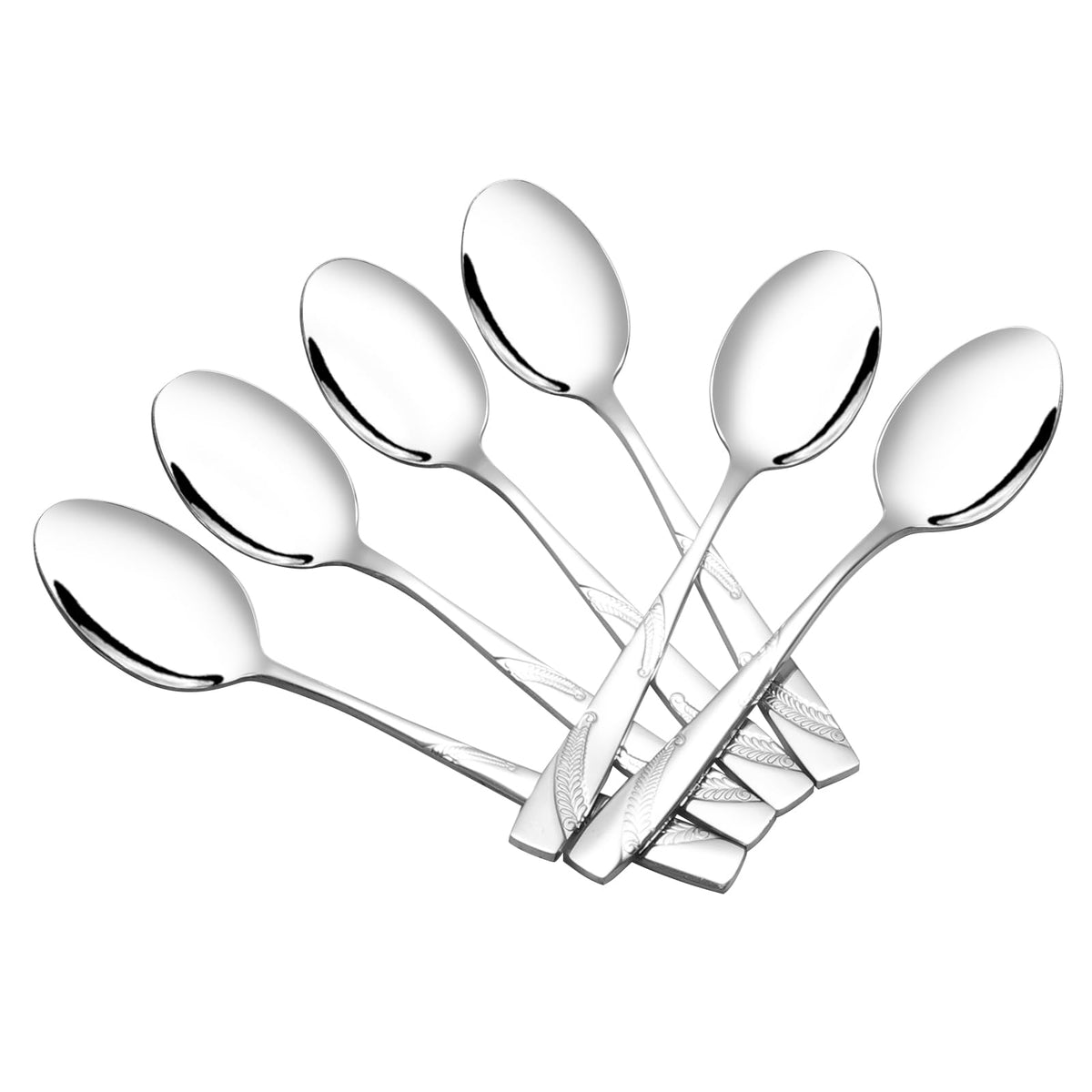 Nicesh 16-Piece Stainless Steel Dessert Spoon, 6.02-Inch Dessert Spoon Silverware Set