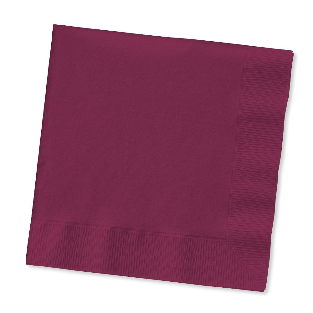 Creative Converting Burgundy Red Paper 2 Ply Beverage Napkins, 50 Count (Pack Of 1)