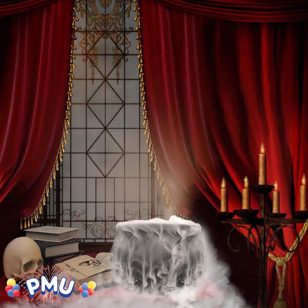 PMU Halloween Cauldron 12 Inch,Witch Plastic Cauldron Candy bowl Black, For Halloween Decor Pkg/1