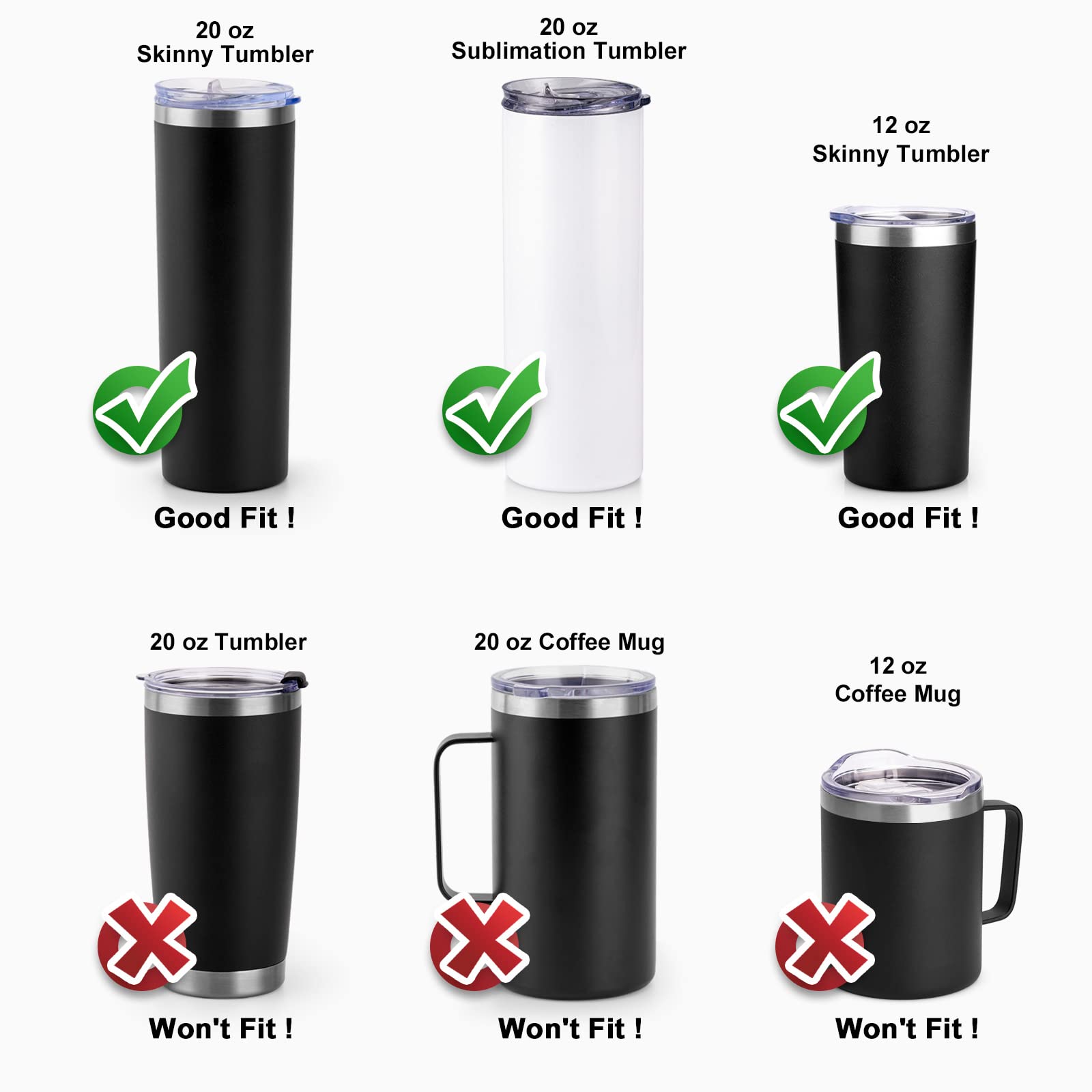 Skinny Tumbler Replacement Lid Fits For Skinny Tumbler 2.73-2.75 Inches In Diameter,2 Pack Splash Resistant Lids Sliding Covers,