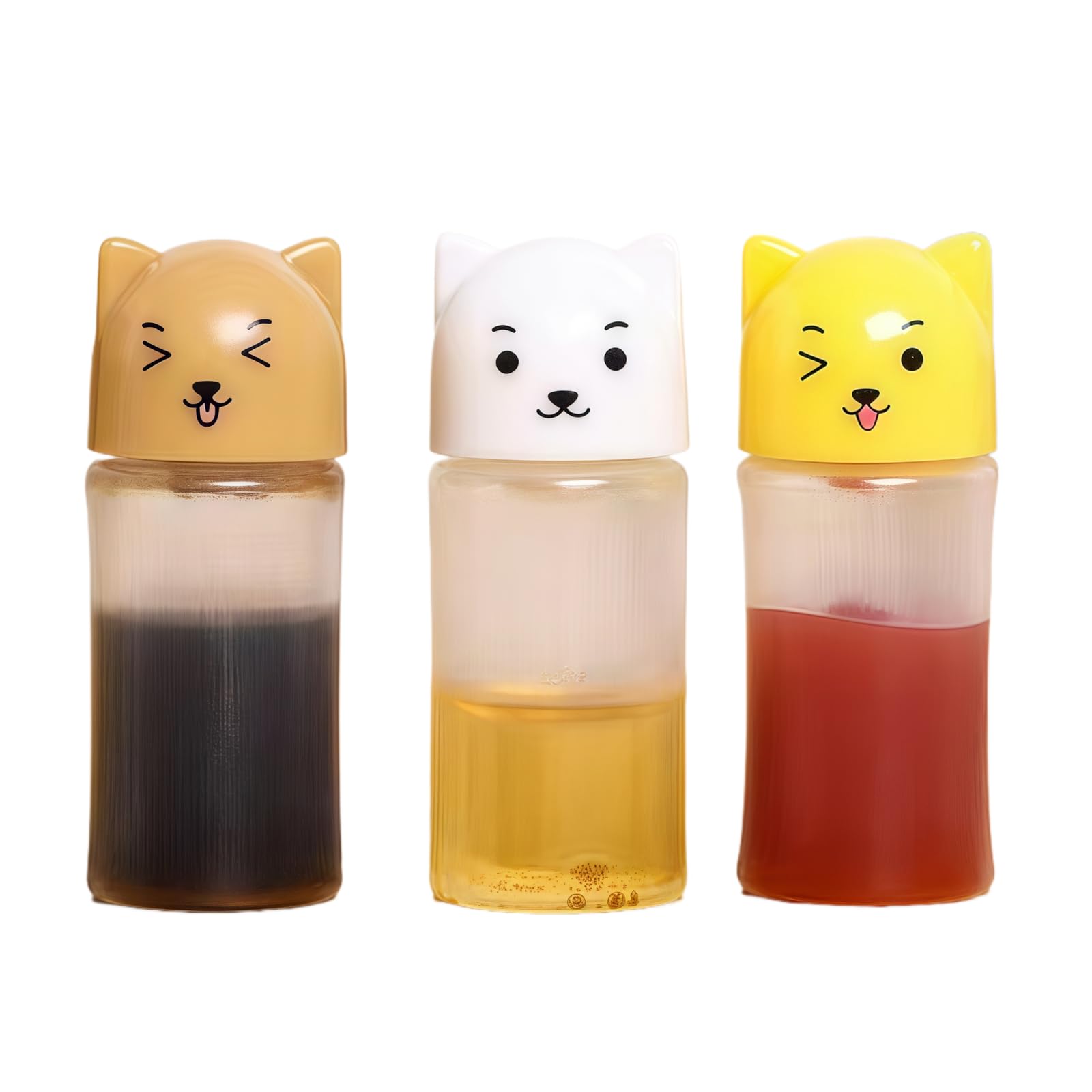 Mozff 3Pcs Mini Condiment Squeeze Bottles, Mini Ketchup Bottles Tomato Ketchup Bottle Refillable Salad Dressing Tomato Ketchup B