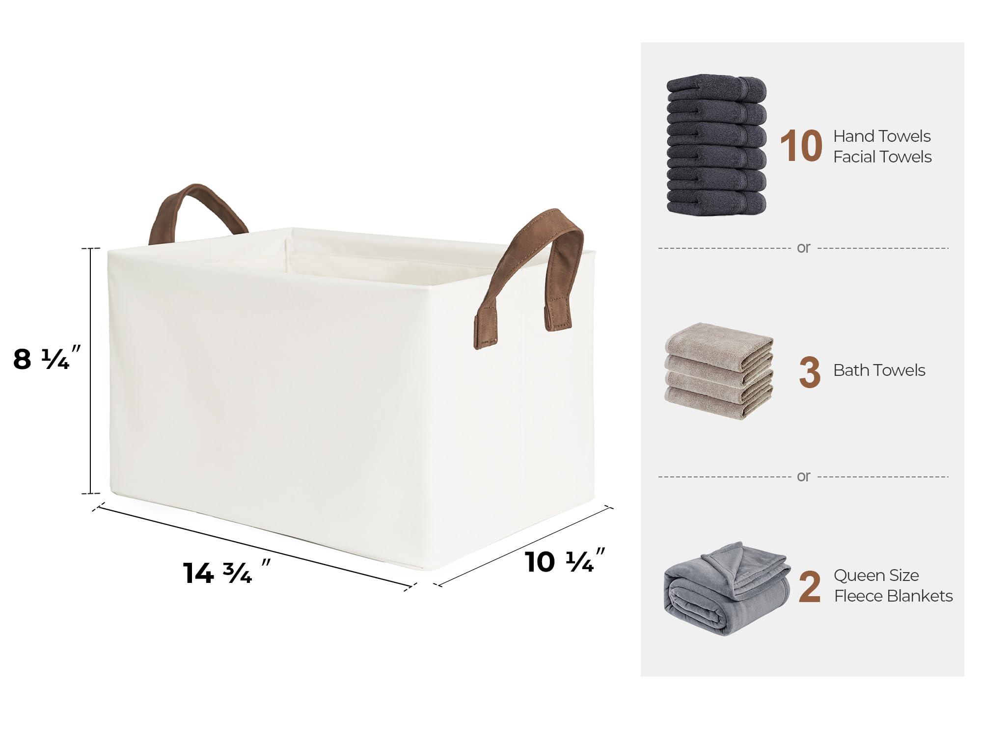 StorageWorks Large Storage Bins  Fabric Storage Bins for Shelves  Storage Baskets with Metal Frame  Closet Baskets and Bins with Handles  Beige  2-Pack