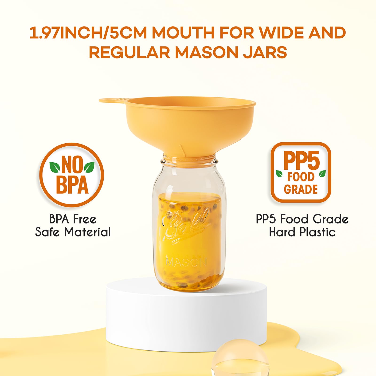 Pisol Wide Mouth Versatile Funnel, Canning Funnels For Kitchen Use, Food Grade Plastic Cooking Funnel Set With 4 Size Spouts And