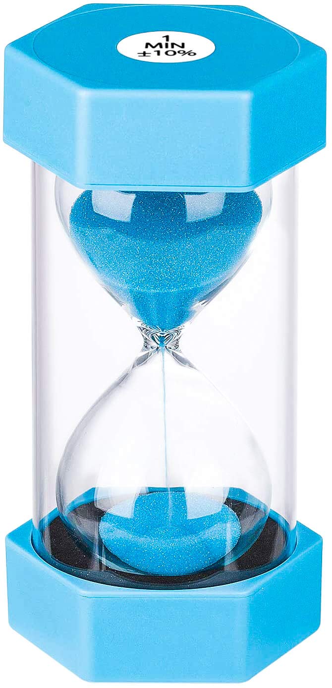 Suliao Sand Timer 1 Minute Hourglass Timer: Colorful Sand Watch 1 Minute, Small Blue Sand Clock One Minute, Plastic Hour Glass S