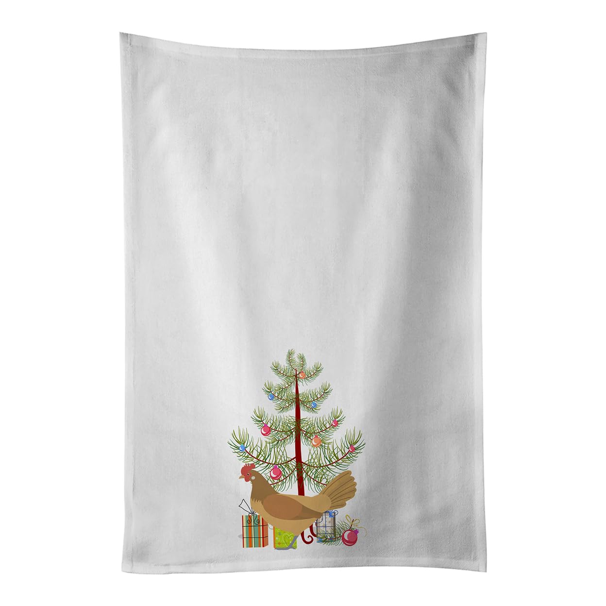 Frisian Friesian Chicken Christmas White Kitchen Towel Set of 2