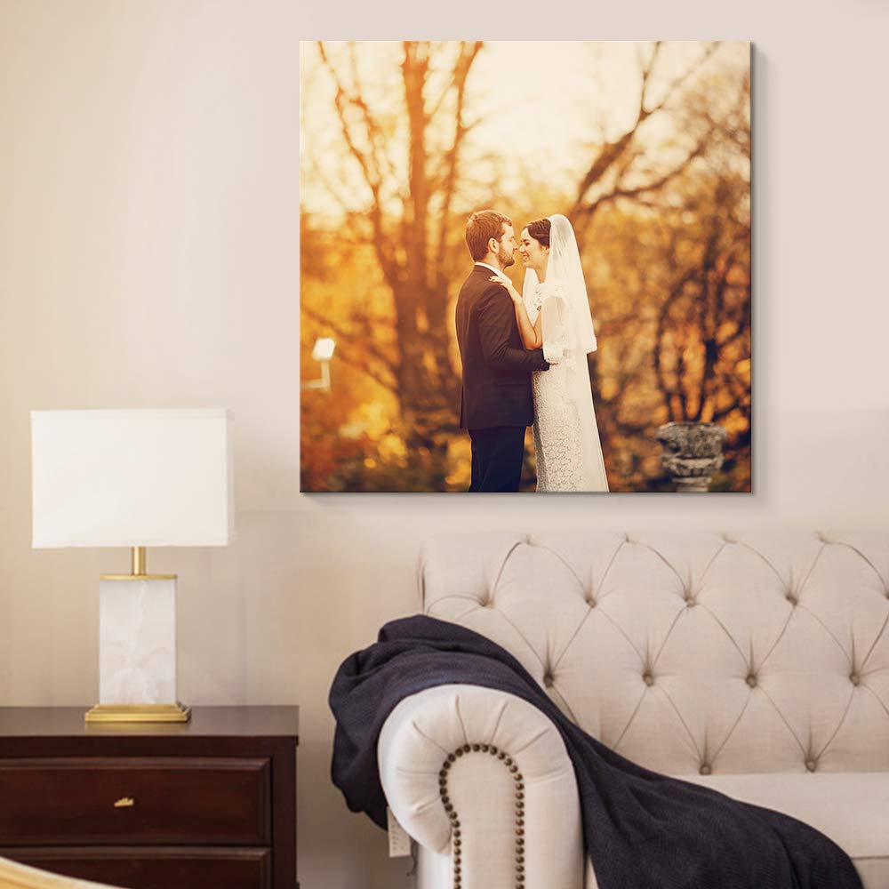 NWT Custom Canvas Prints with Your Photos for Wedding  Personalized Canvas Pictures for Wall to Print Framed 12x12 inches